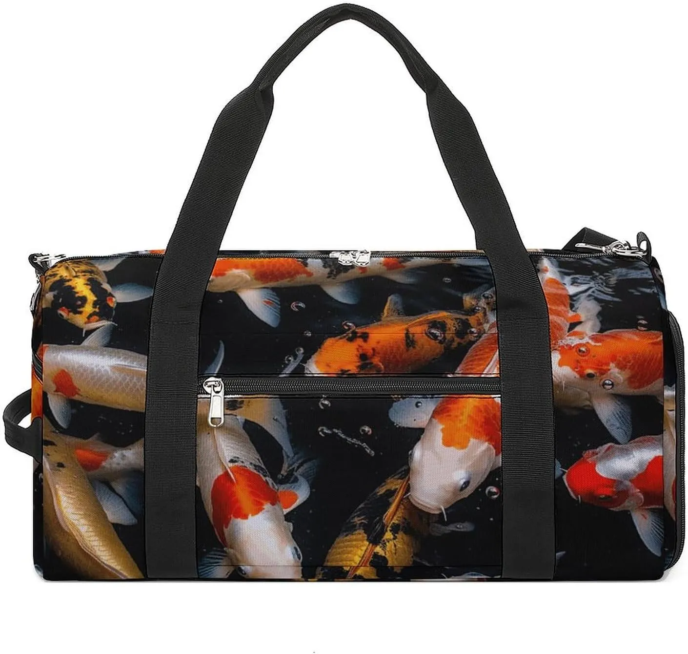 Mens Womens Gym Bag, Japan Fancy Carp Fishes Print Duffle Bags,travel Gym Duffle Bag,garment Duffle Bag,gym Bag with Shoe Compartment
