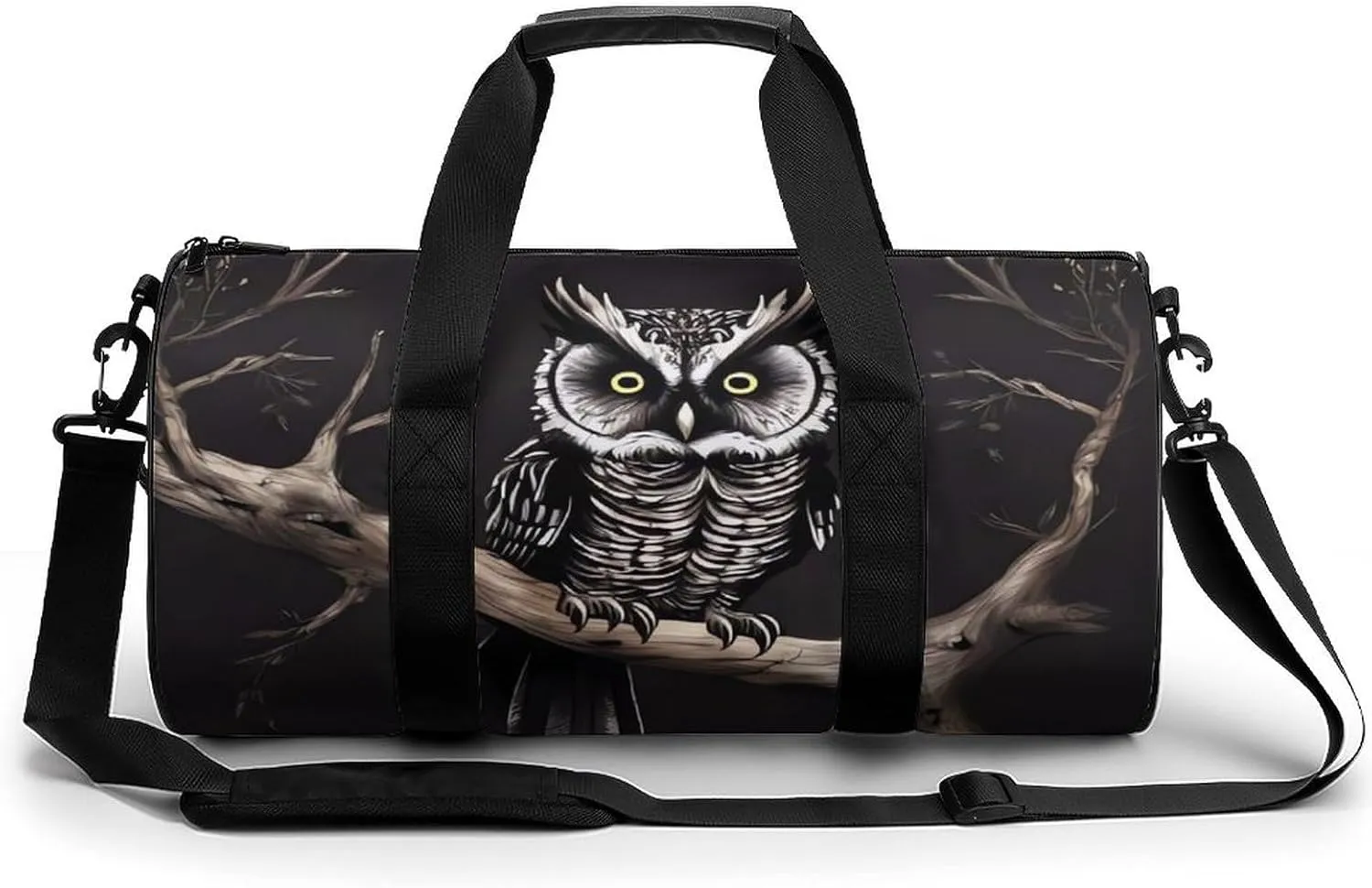 Mens Womens Gym Bag, Late Night Owl Print Duffle Bags,travel Gym Duffle Bag,garment Duffle Bag,gym Bag with Shoe Compartment