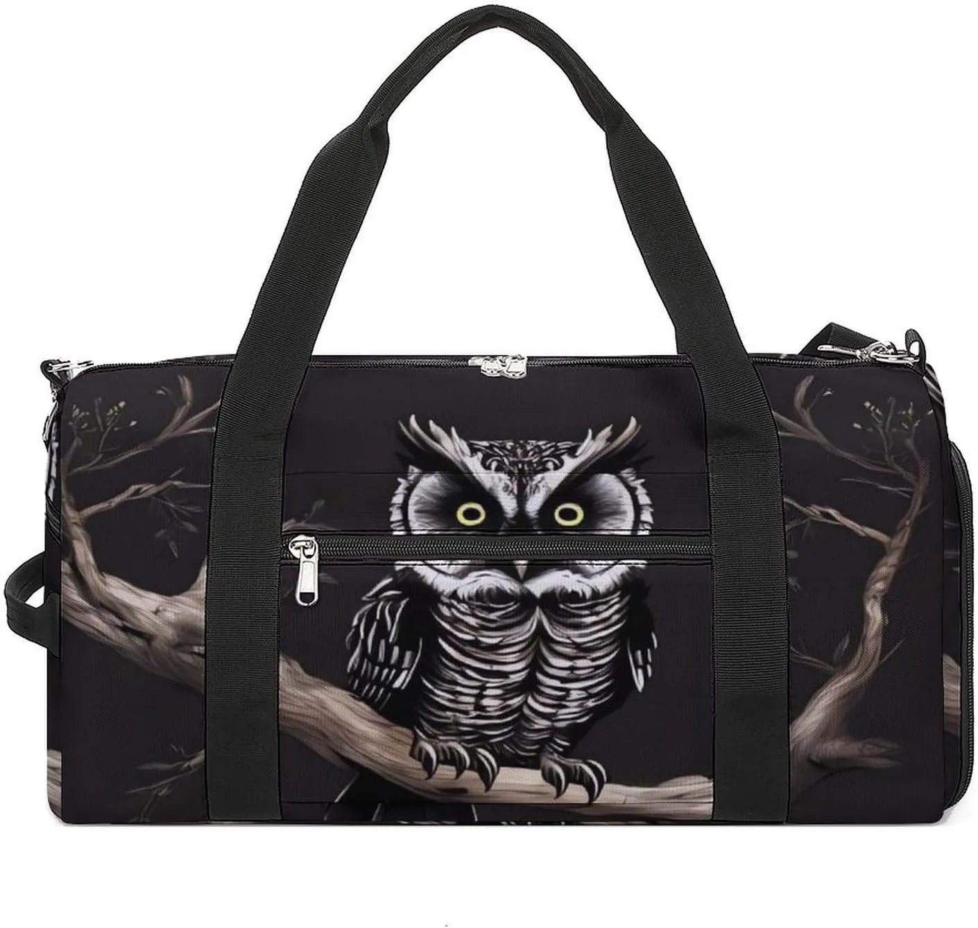 Mens Womens Gym Bag, Late Night Owl Print Duffle Bags,travel Gym Duffle Bag,garment Duffle Bag,gym Bag with Shoe Compartment