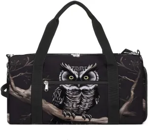 Mens Womens Gym Bag, Late Night Owl Print Duffle Bags,travel Gym Duffle Bag,garment Duffle Bag,gym Bag with Shoe Compartment