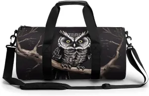 Mens Womens Gym Bag, Late Night Owl Print Duffle Bags,travel Gym Duffle Bag,garment Duffle Bag,gym Bag with Shoe Compartment
