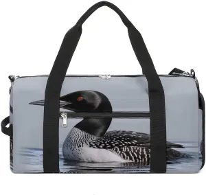 Mens Womens Gym Bag, Loon Nature Bird Print Duffle Bags,travel Gym Duffle Bag,garment Duffle Bag,gym Bag with Shoe Compartment