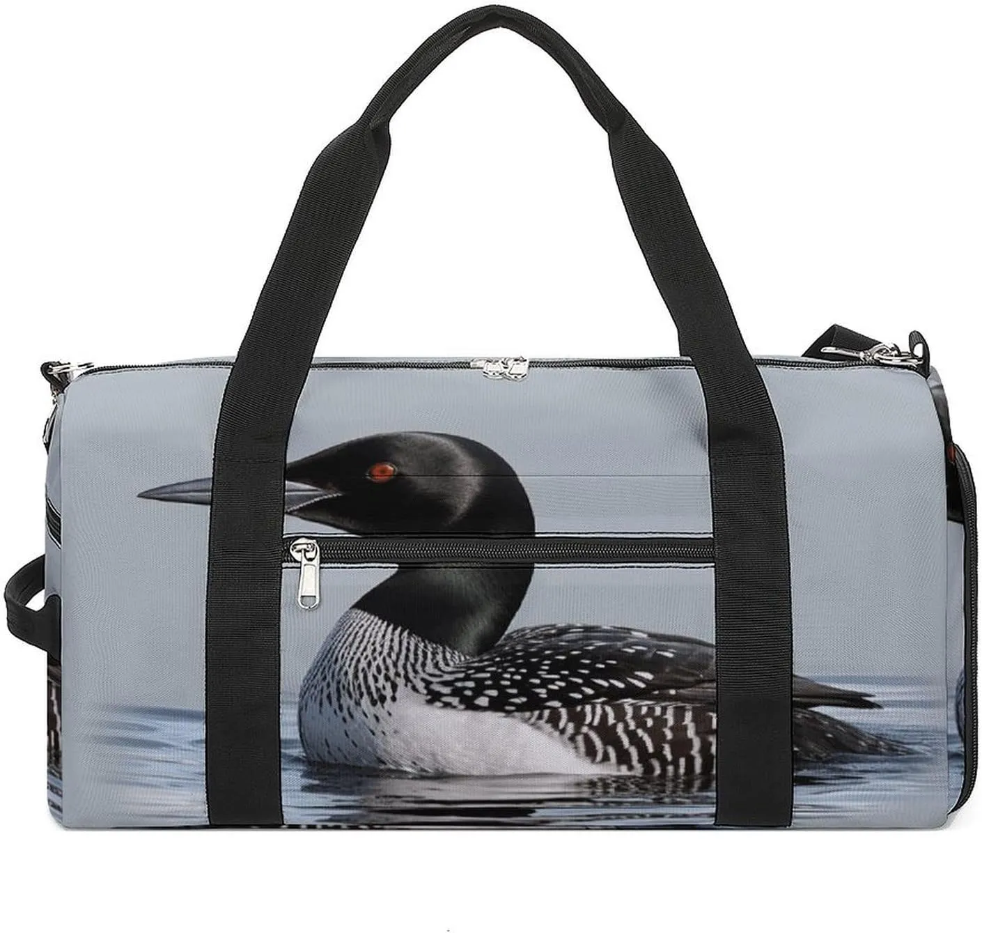 Mens Womens Gym Bag, Loon Nature Bird Print Duffle Bags,travel Gym Duffle Bag,garment Duffle Bag,gym Bag with Shoe Compartment