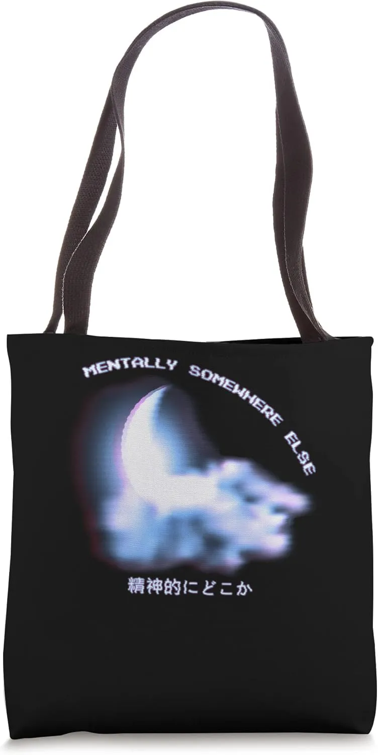 mentally somewhere else Vaporwave aesthetic Japanese Tote Bag