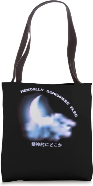 mentally somewhere else Vaporwave aesthetic Japanese Tote Bag