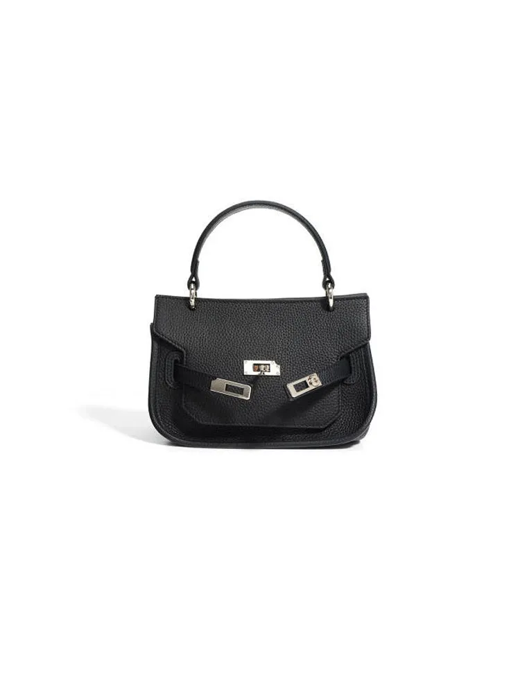 Metal Double Buckle Handheld Kelly Bag