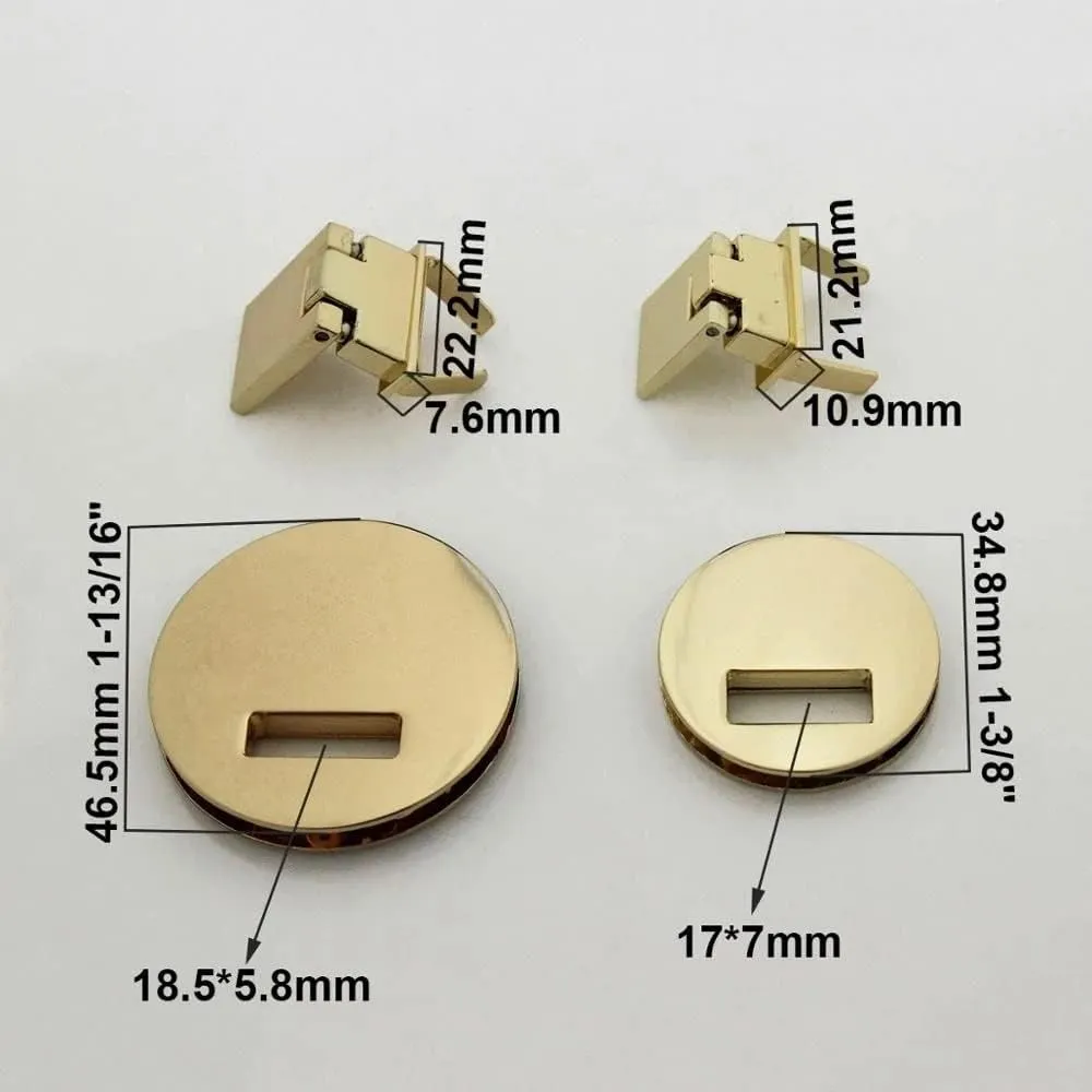 Metal Folding Lock Switch Lock Closure Parts Handbag Shoulder Bag Purse Hardware Accessories(46.5mm)