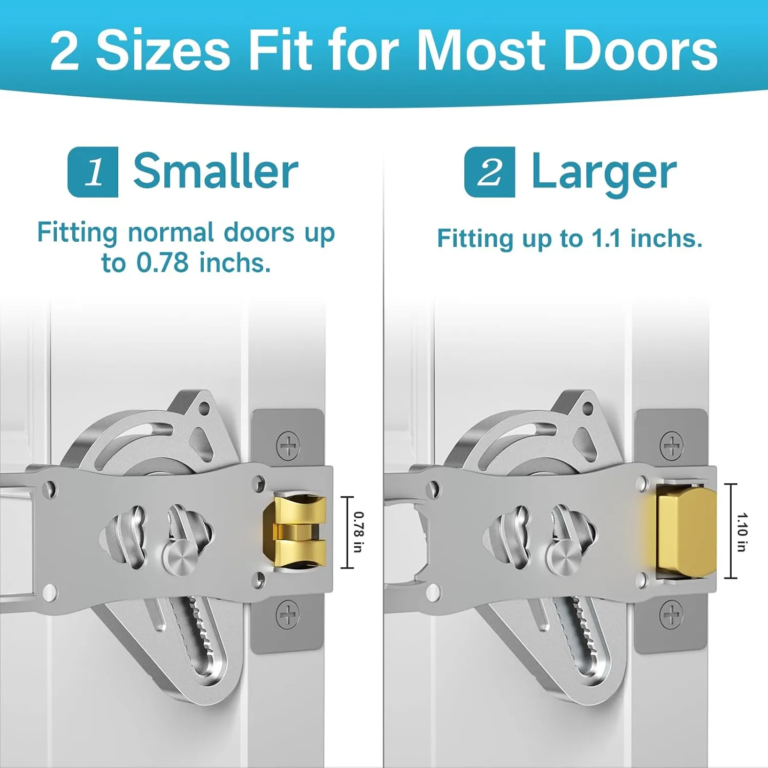 Metal Portable Door Lock for Travel Hotel Room Safety - Hotel Door Locks for Travelers Security, Extra Door Lock from Inside, Apartment Room Security Latches & Bolts Travel Essentials, Gray