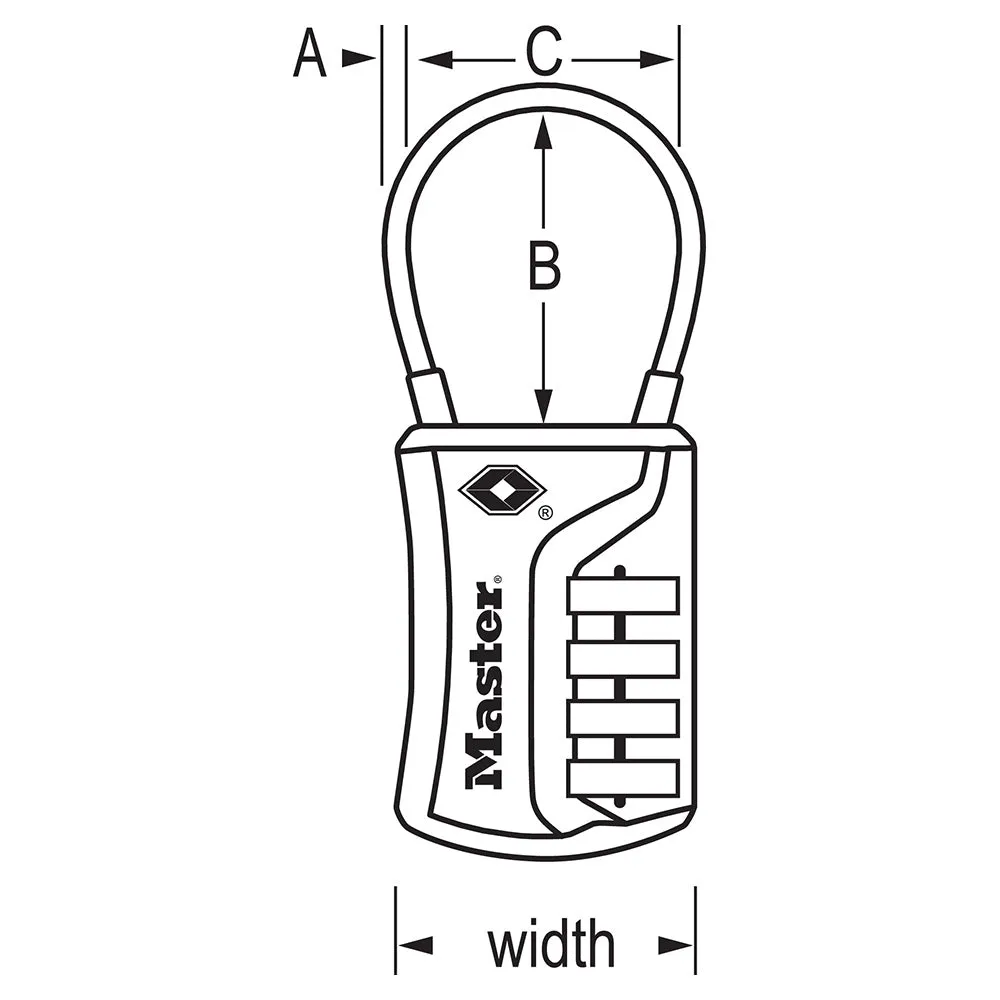 Metal TSA Lock, Set Your Own Combo, 1 3/8 in Wide, Color Varies