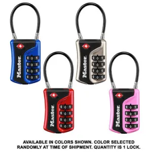 Metal TSA Lock, Set Your Own Combo, 1 3/8 in Wide, Color Varies