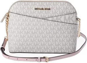 Michael Michael Kors Womens Jet Set Travel Medium Dome Crossbody Leather Handbag (Powder Blush Multi)