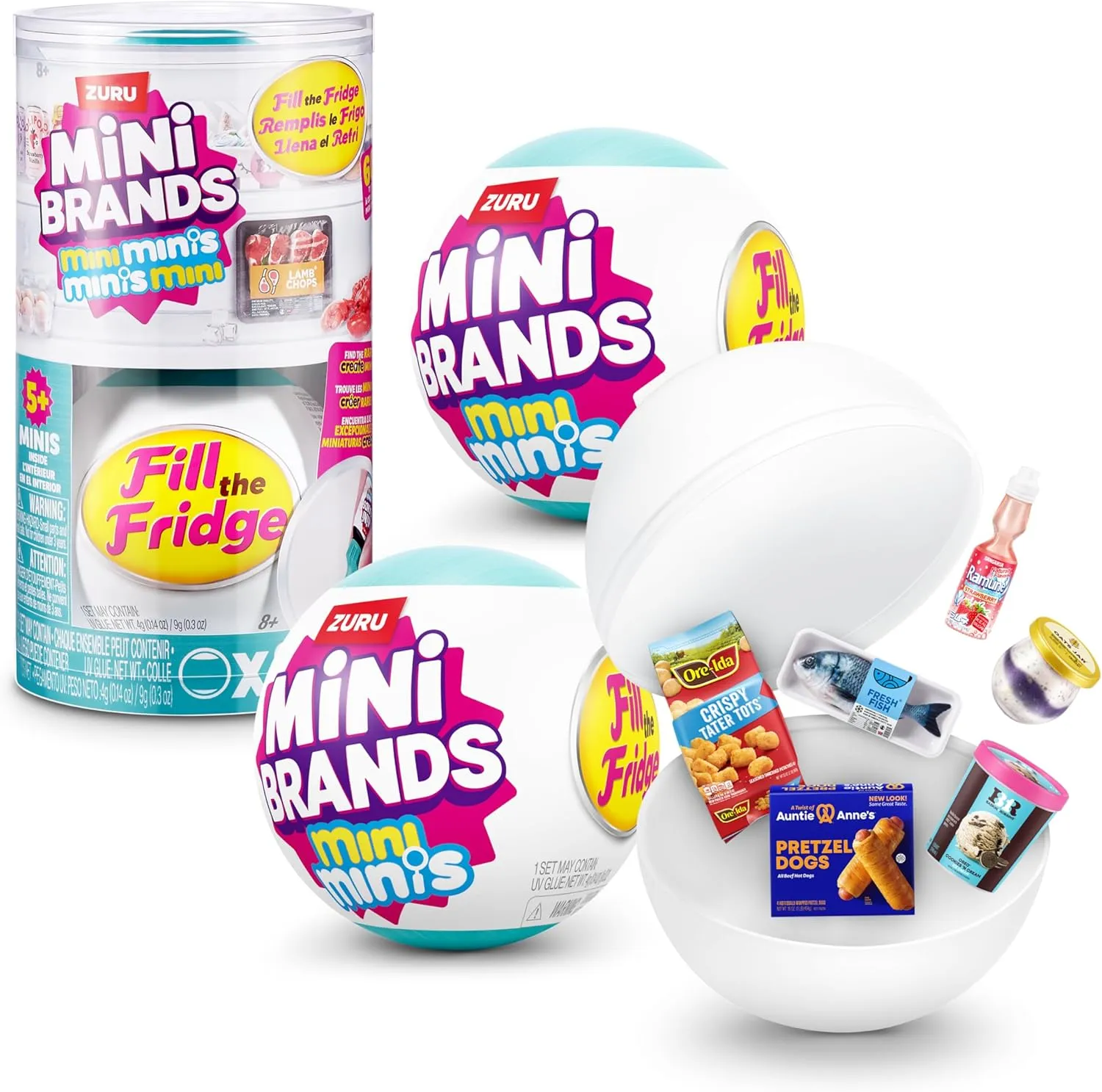 Mini Brands Fill The Fridge Mini Minis Series 1 Capsule by ZURU, Collectible Miniature Toy,