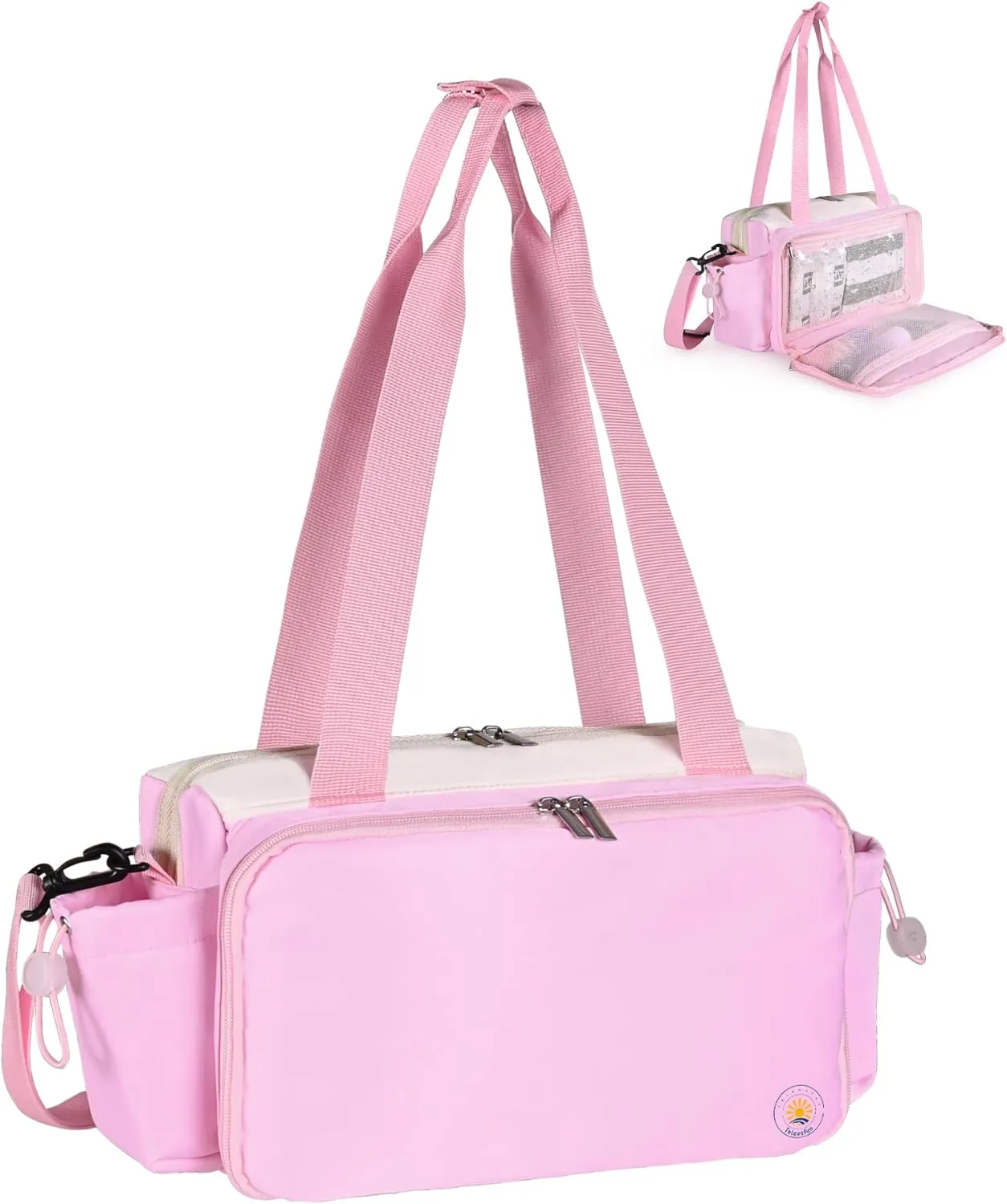 Mini Gym Bag for Women,Small Gym Tote Bag with Wet Compartment Waterproof,Cute Travel Duffle Bags for Work, Fitness, Yoga (Pink)
