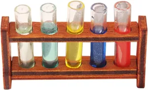 Mini Test Tubes - Furniture Dollhouse Toy Doll House Furniture Miniature Test Tube Model Science Tube Rack Mini Props Small House Accessories Household Glass Shelf