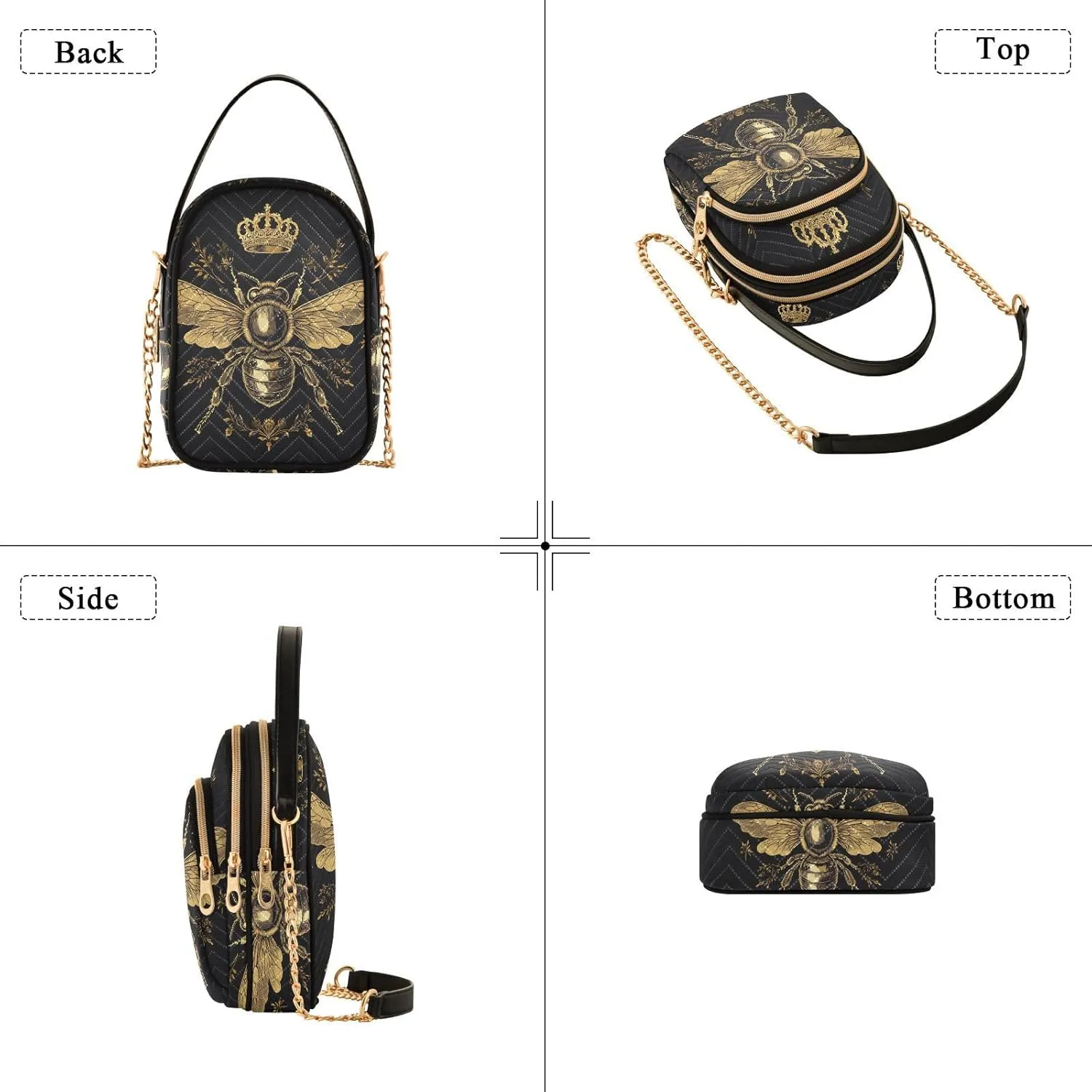 MNSRUU Quilted Crossbody Bags for Women Trendy, Women's Crossbody Handbags Goth Skull Travel Cell Phone Purses Bags