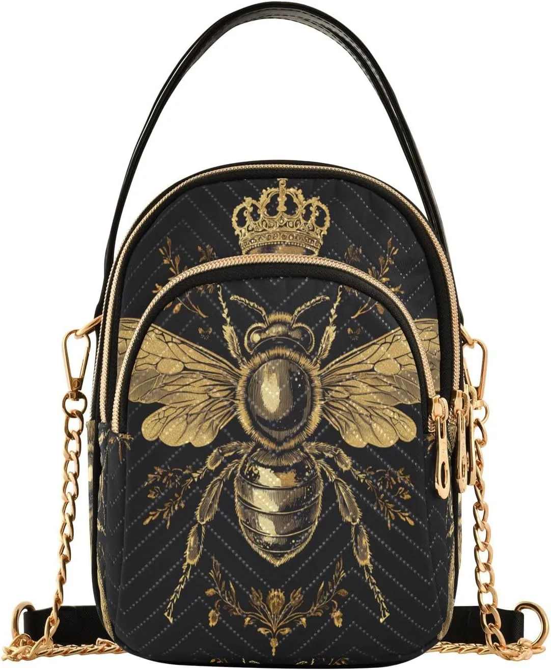 MNSRUU Quilted Crossbody Bags for Women Trendy, Women's Crossbody Handbags Goth Skull Travel Cell Phone Purses Bags
