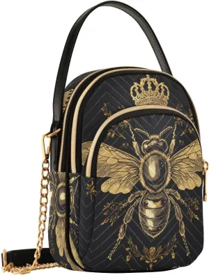 MNSRUU Quilted Crossbody Bags for Women Trendy, Women's Crossbody Handbags Goth Skull Travel Cell Phone Purses Bags