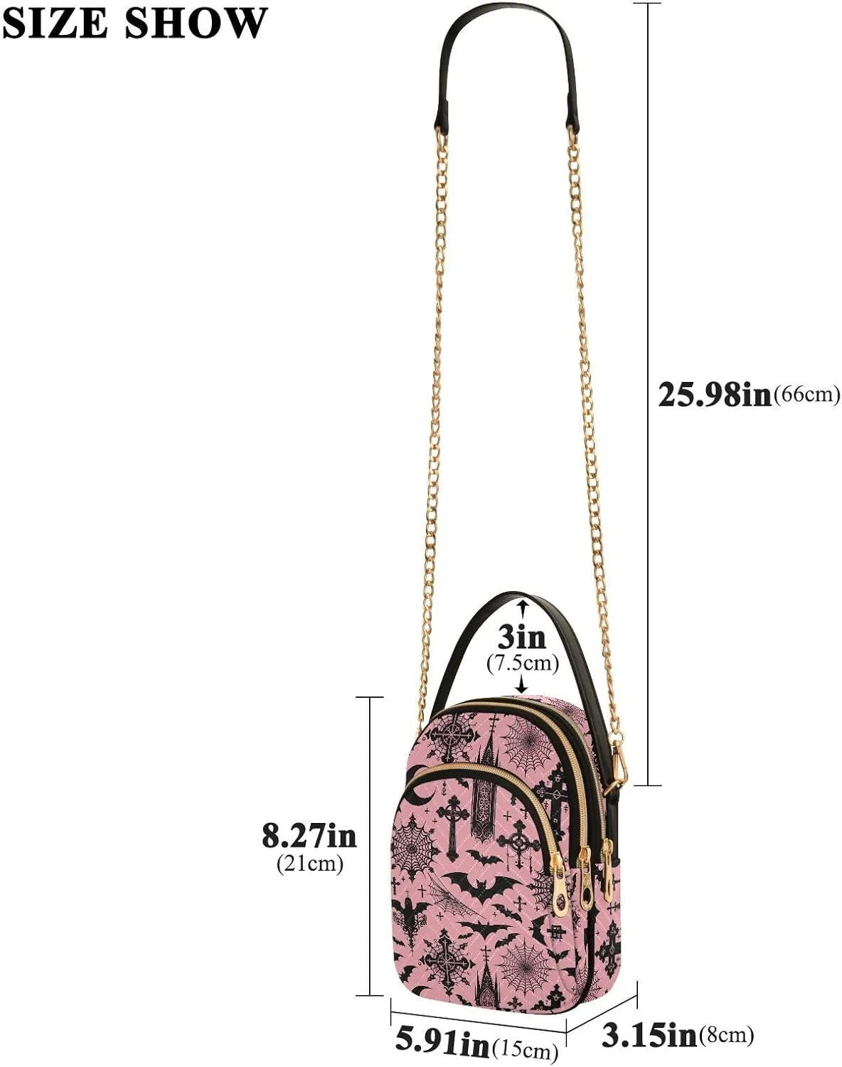 MNSRUU Quilted Crossbody Bags for Women Trendy, Women's Crossbody Handbags Goth Skull Travel Cell Phone Purses Bags
