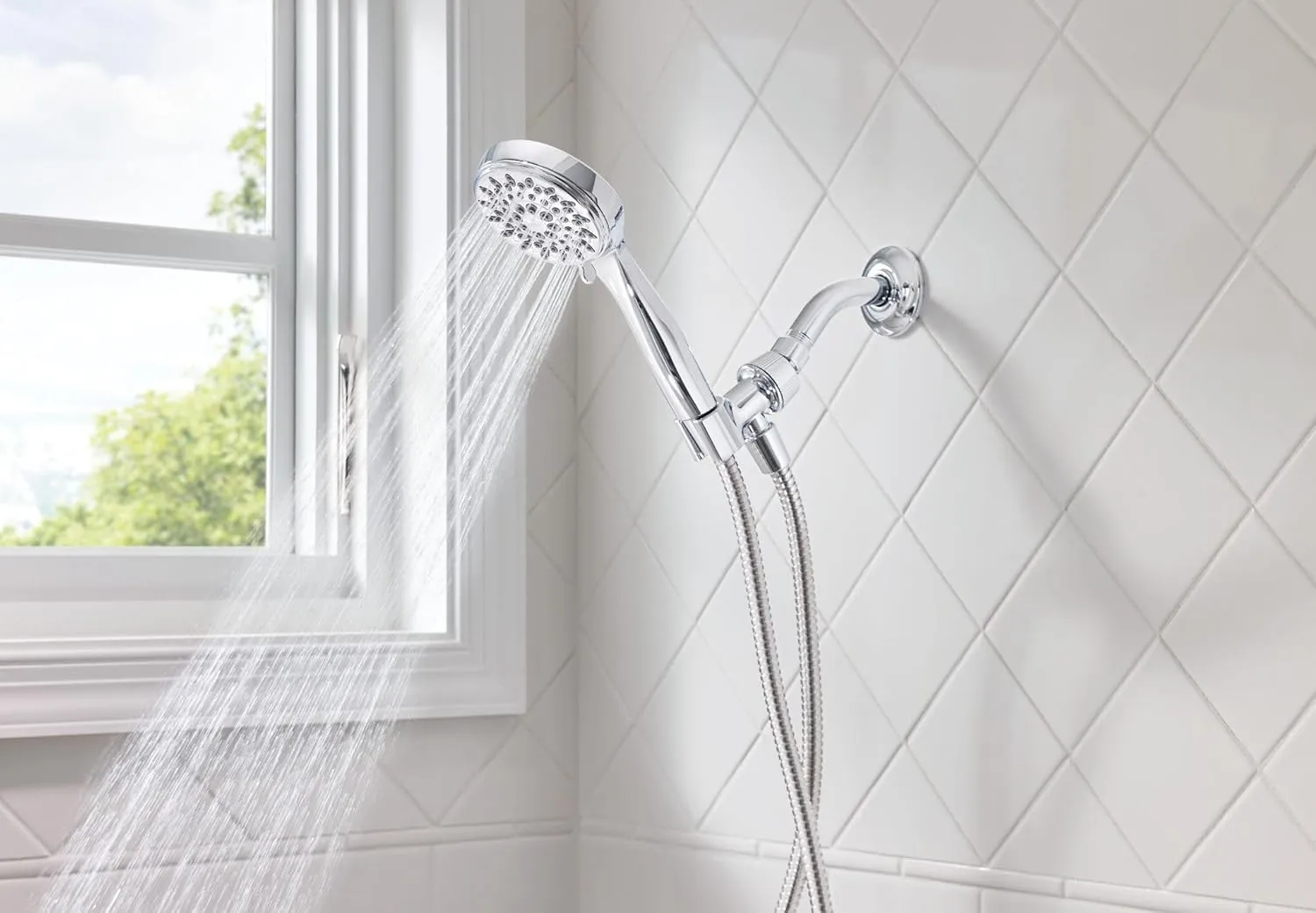 Moen 20016 Ignite Dual Hand Held And Multi Function Shower Head Combo Package With Hose And Diverter, Chrome, 3.75"