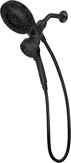 Moen Engage Matte Black Magnetix 2-in-1 Combo Rain Showerhead with Detachable Handheld Shower Spray, Featuring Magnetic Docking System, 26009BL
