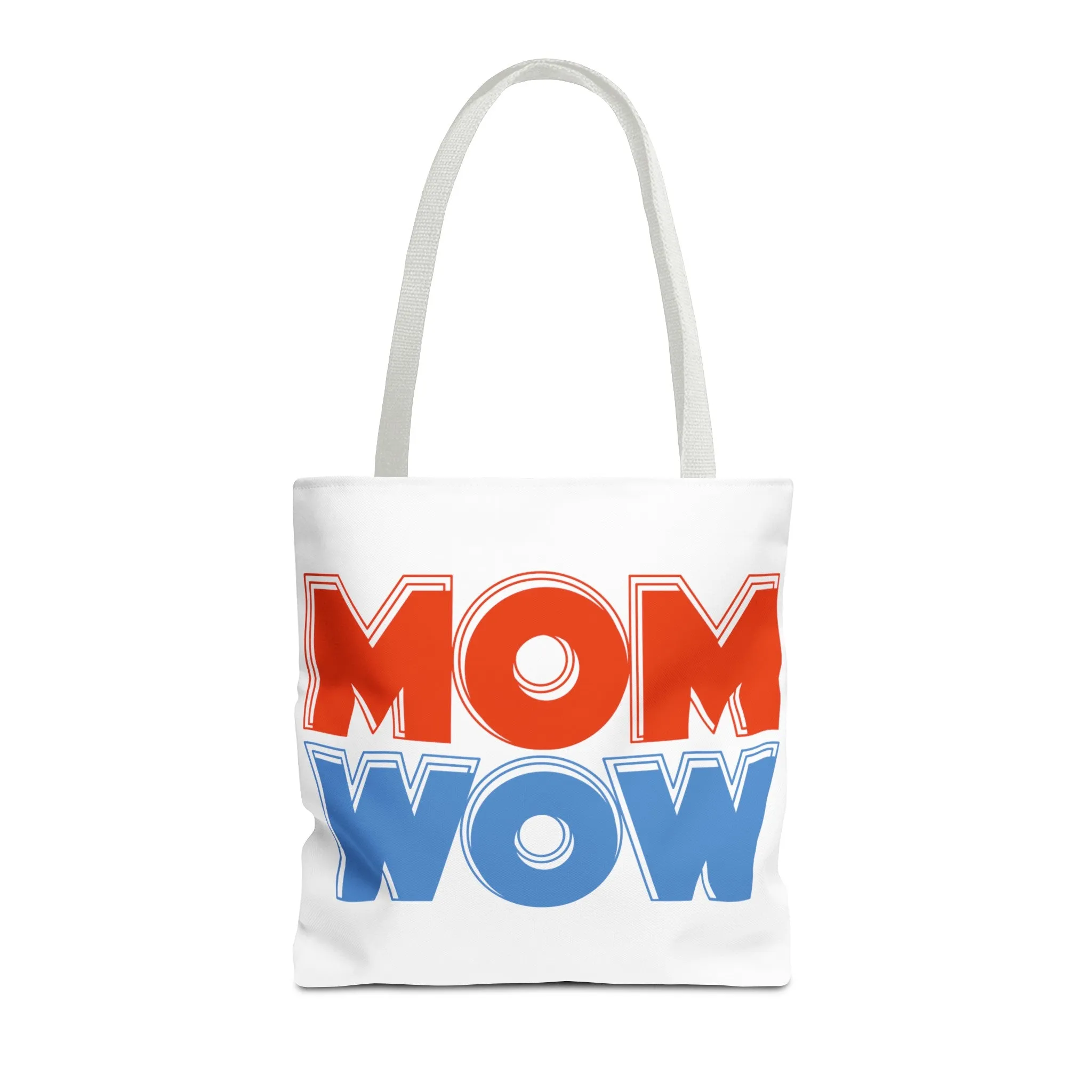 Mom Wow White Tote Bag (AOP)