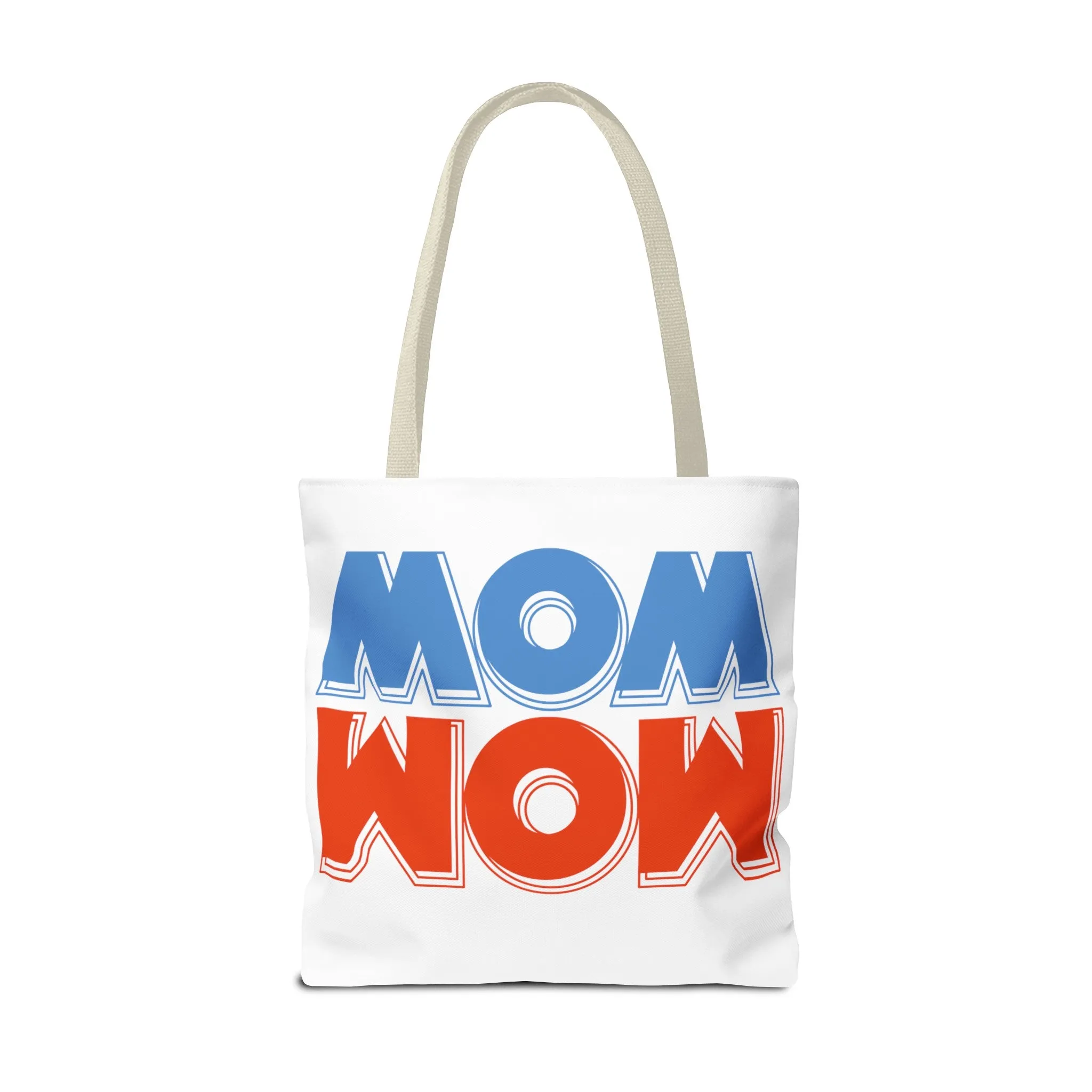 Mom Wow White Tote Bag (AOP)