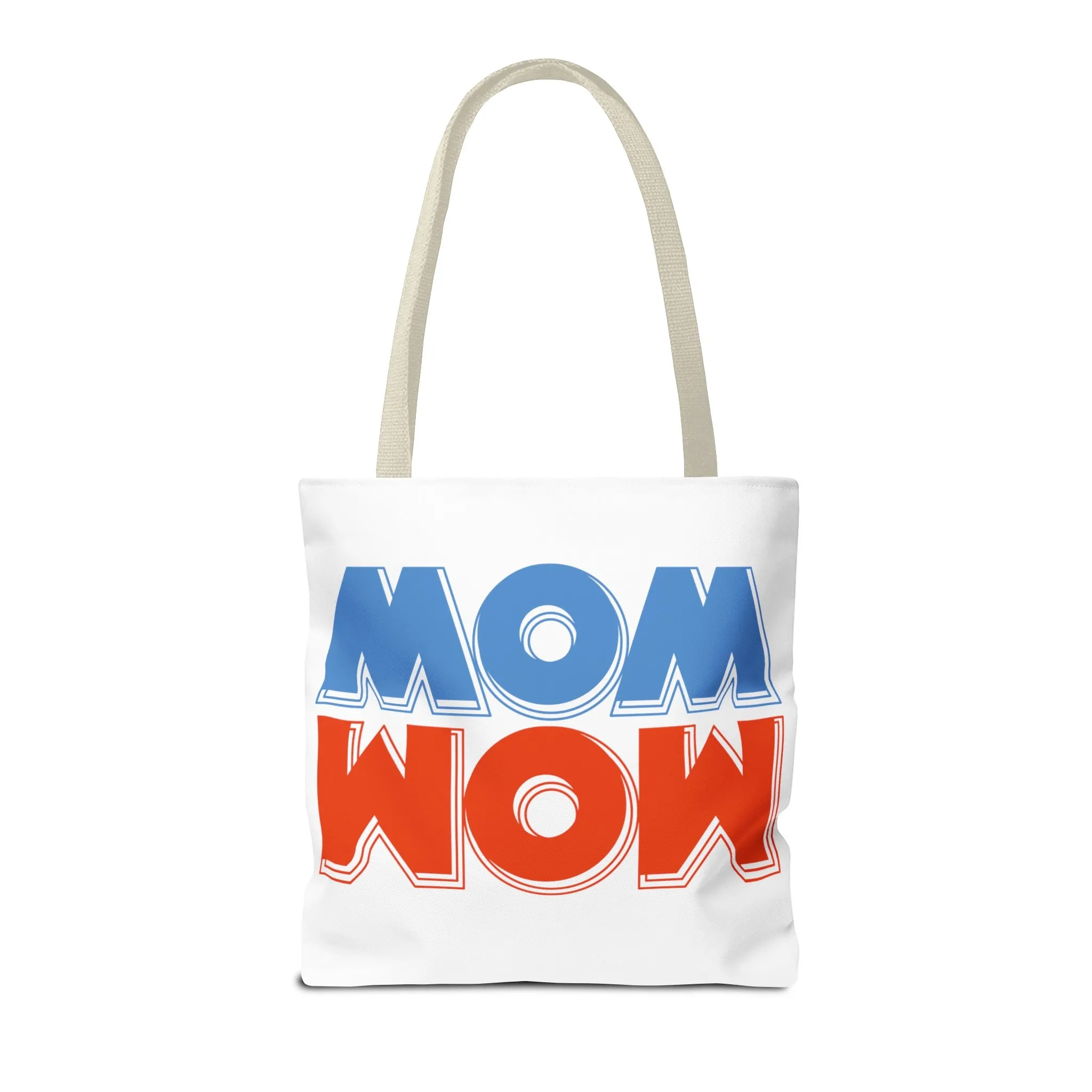 Mom Wow White Tote Bag (AOP)
