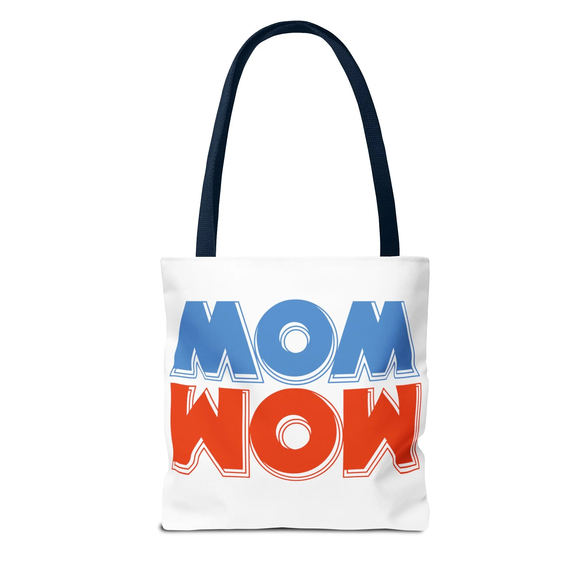 Mom Wow White Tote Bag (AOP)