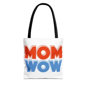 Mom Wow White Tote Bag (AOP)