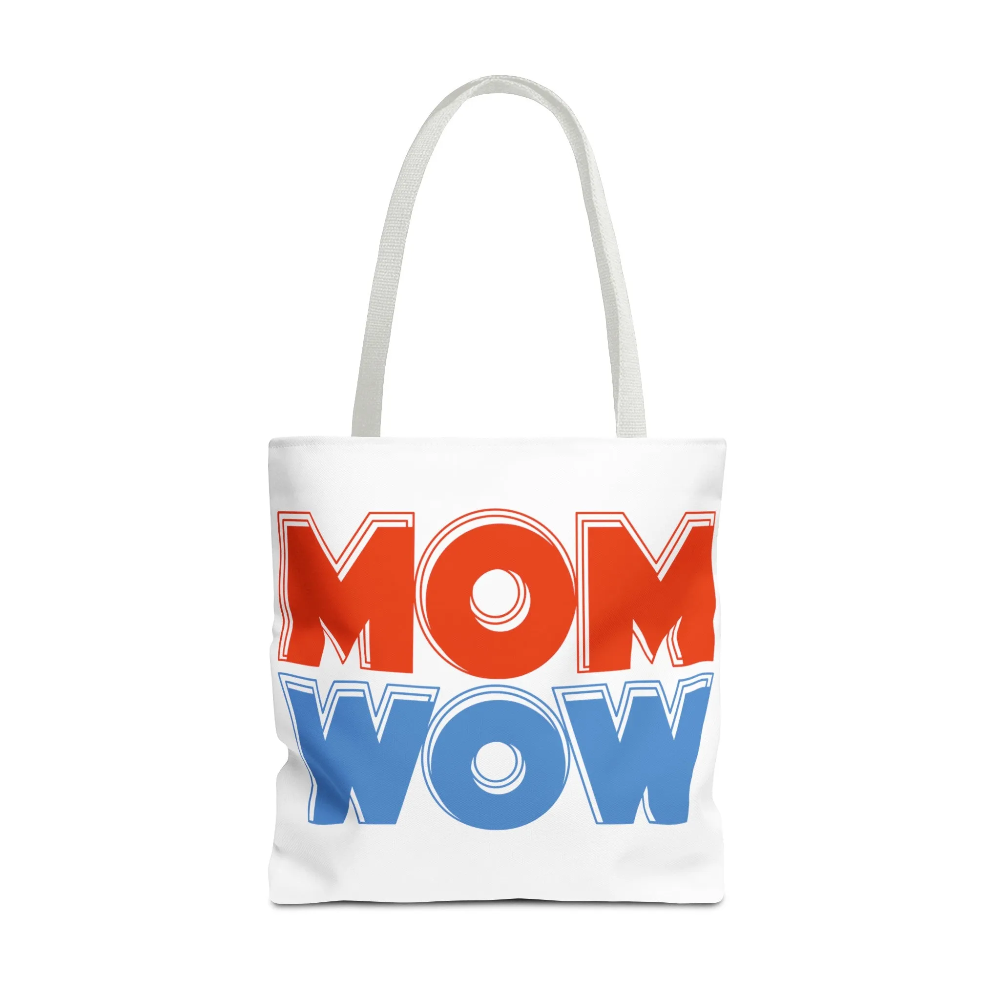 Mom Wow White Tote Bag (AOP)