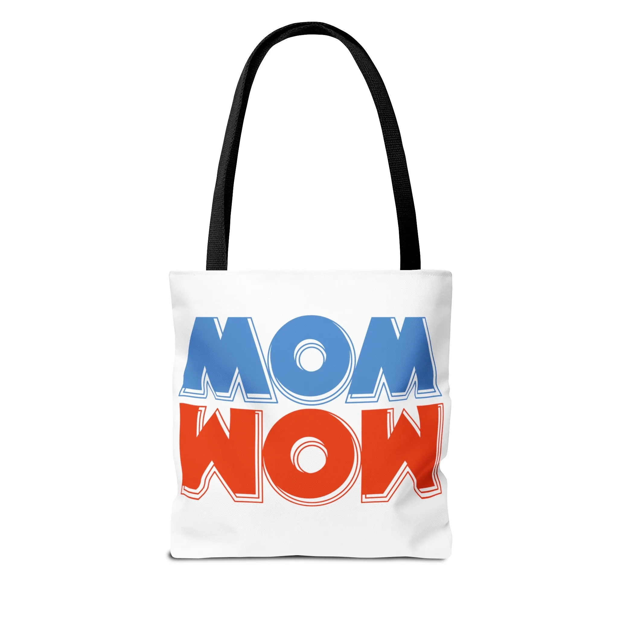 Mom Wow White Tote Bag (AOP)