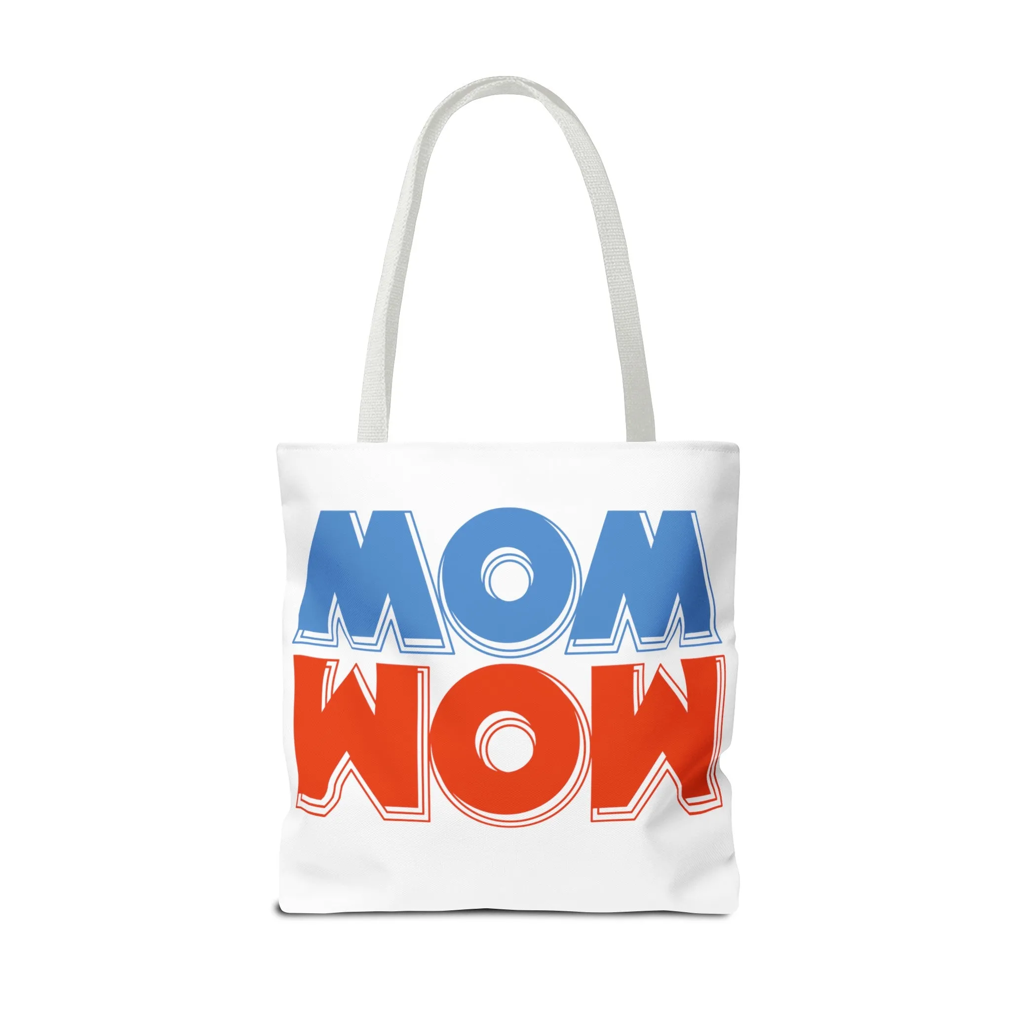 Mom Wow White Tote Bag (AOP)