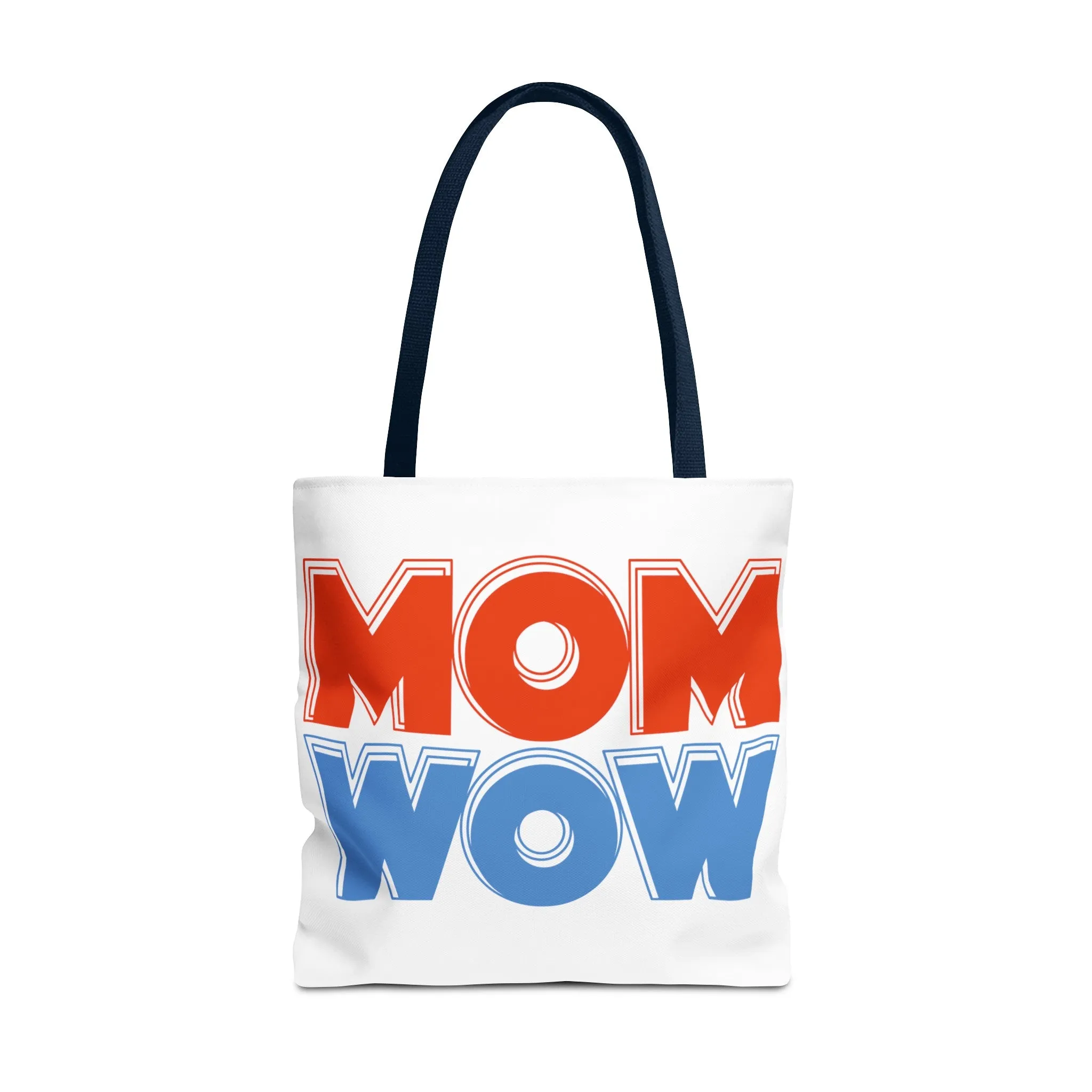 Mom Wow White Tote Bag (AOP)