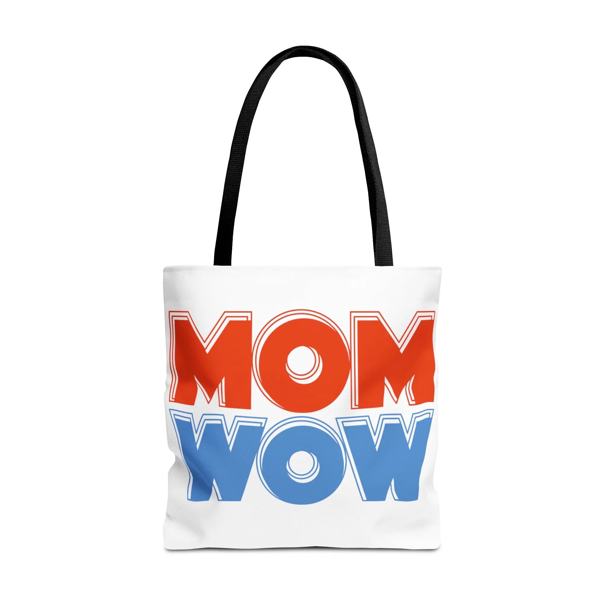 Mom Wow White Tote Bag (AOP)