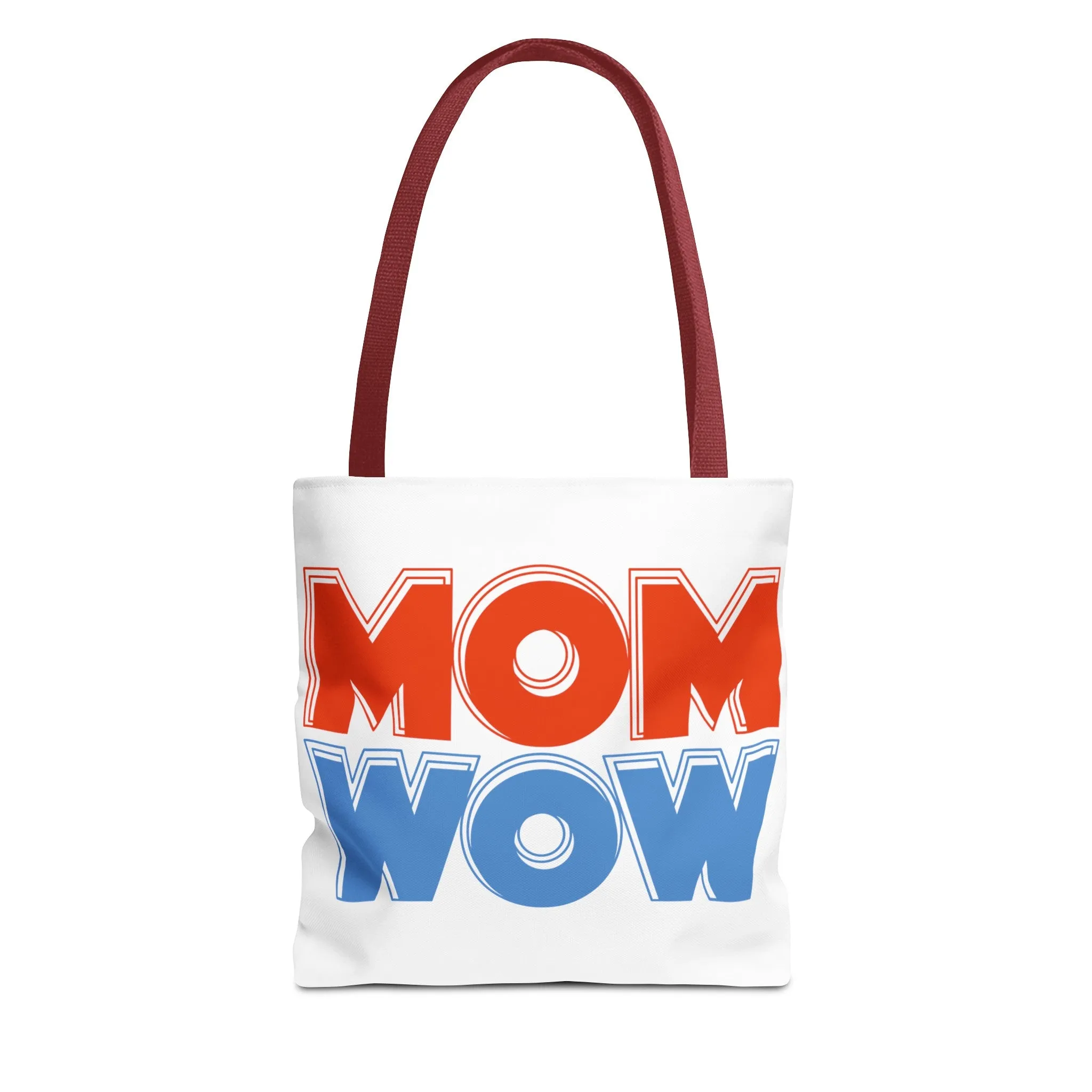 Mom Wow White Tote Bag (AOP)