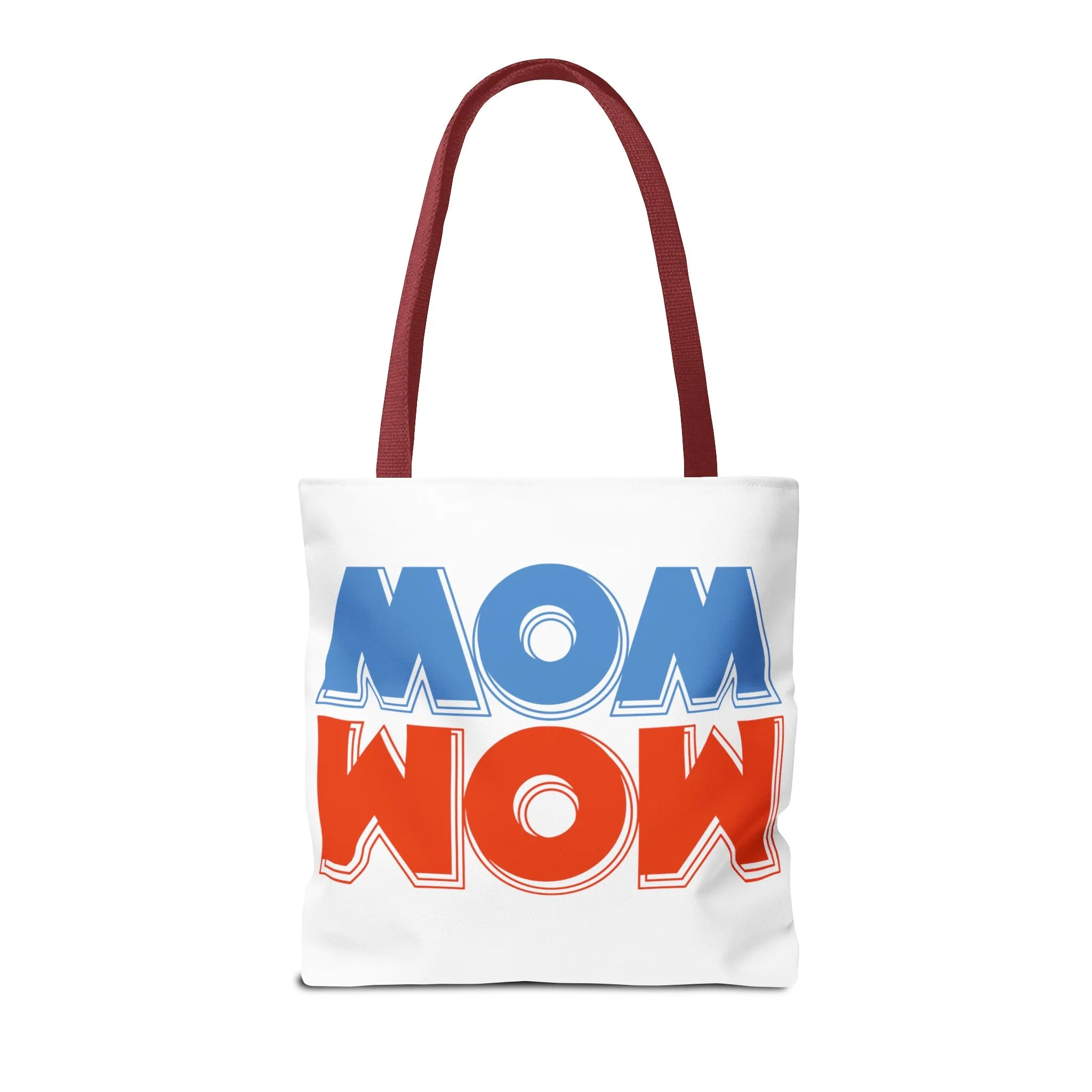Mom Wow White Tote Bag (AOP)
