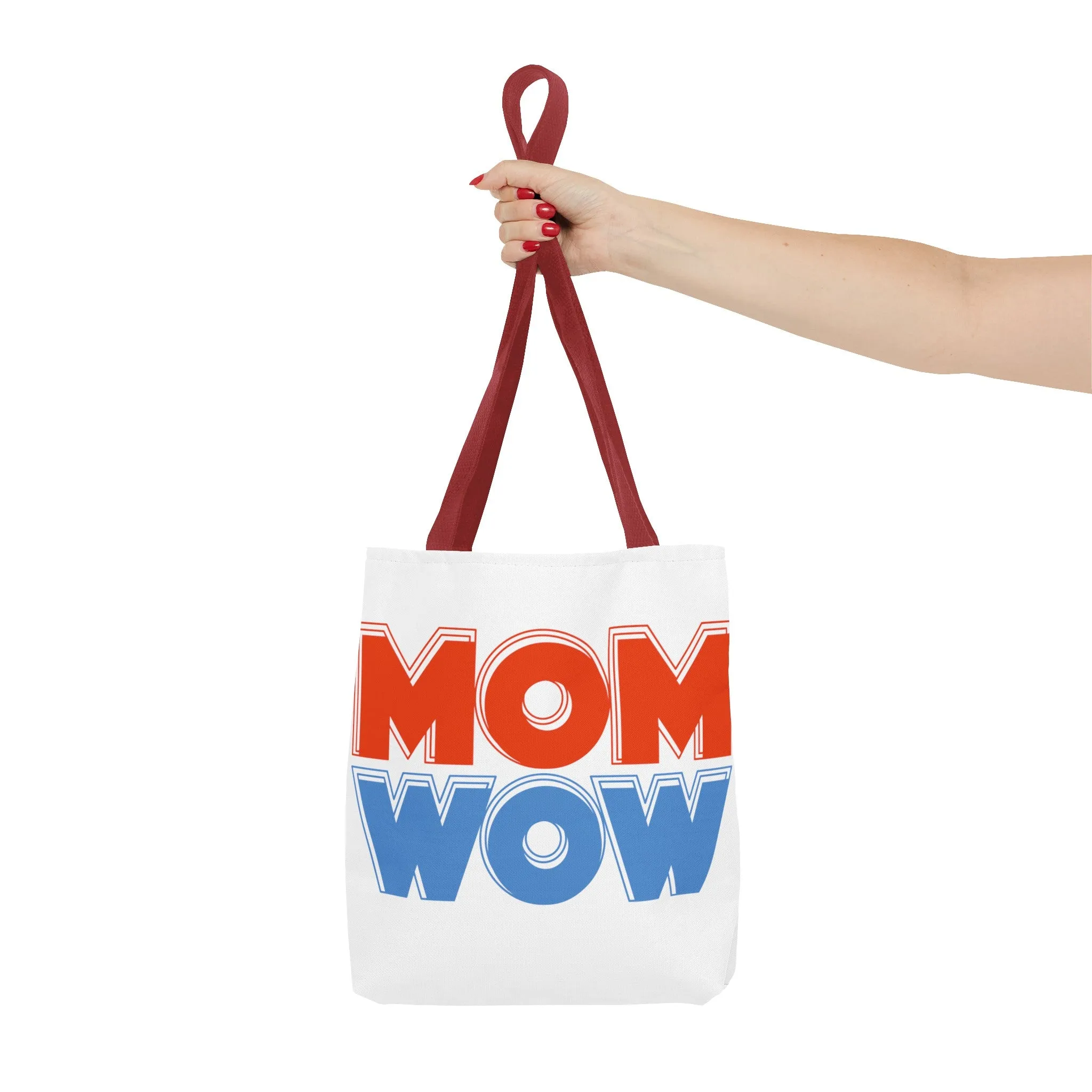 Mom Wow White Tote Bag (AOP)