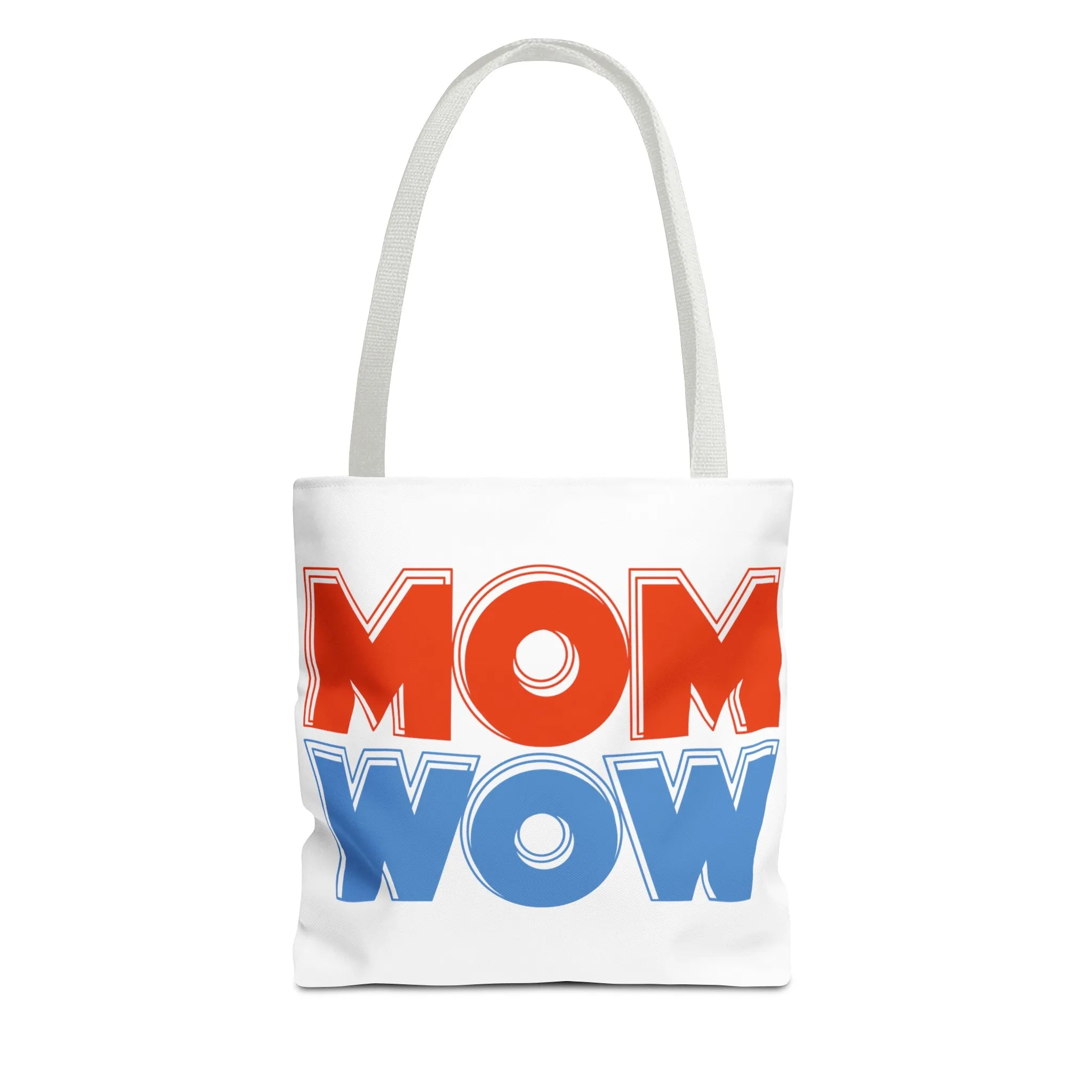 Mom Wow White Tote Bag (AOP)