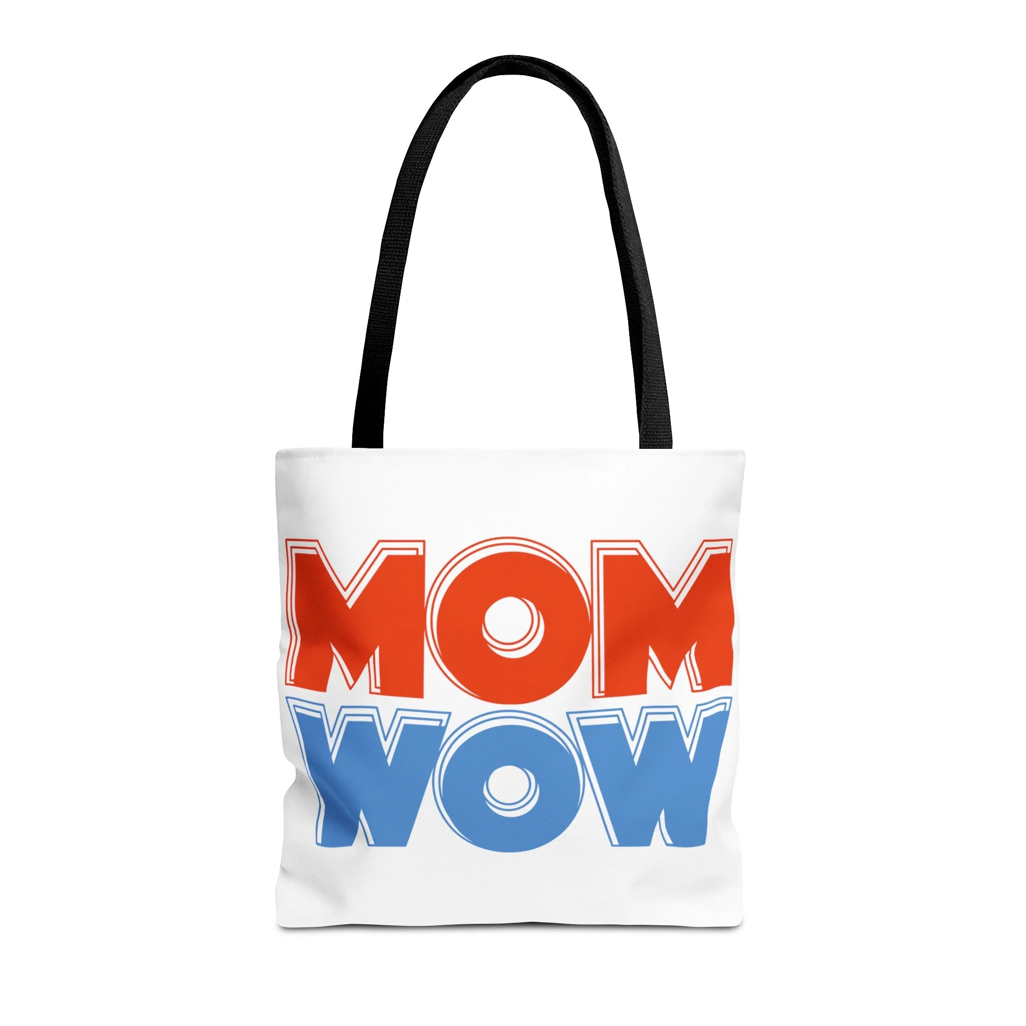 Mom Wow White Tote Bag (AOP)