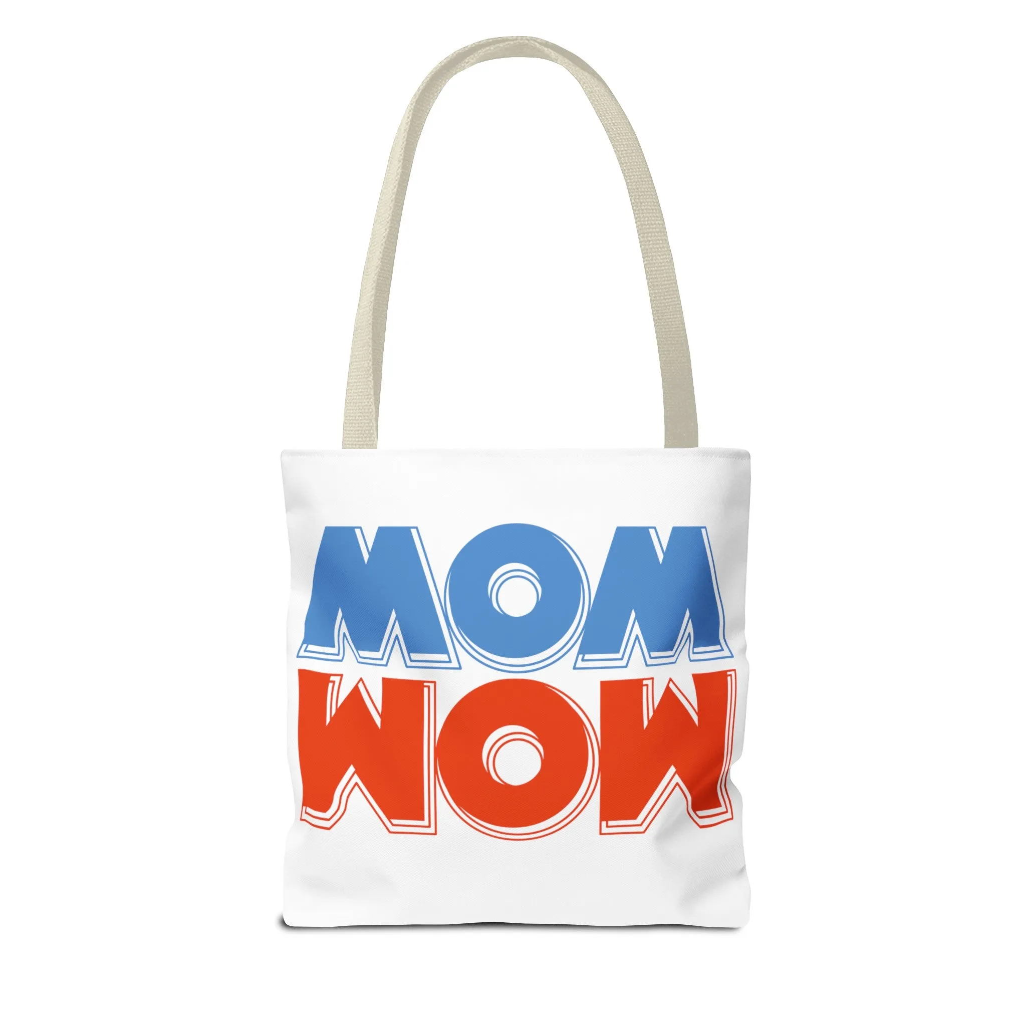 Mom Wow White Tote Bag (AOP)