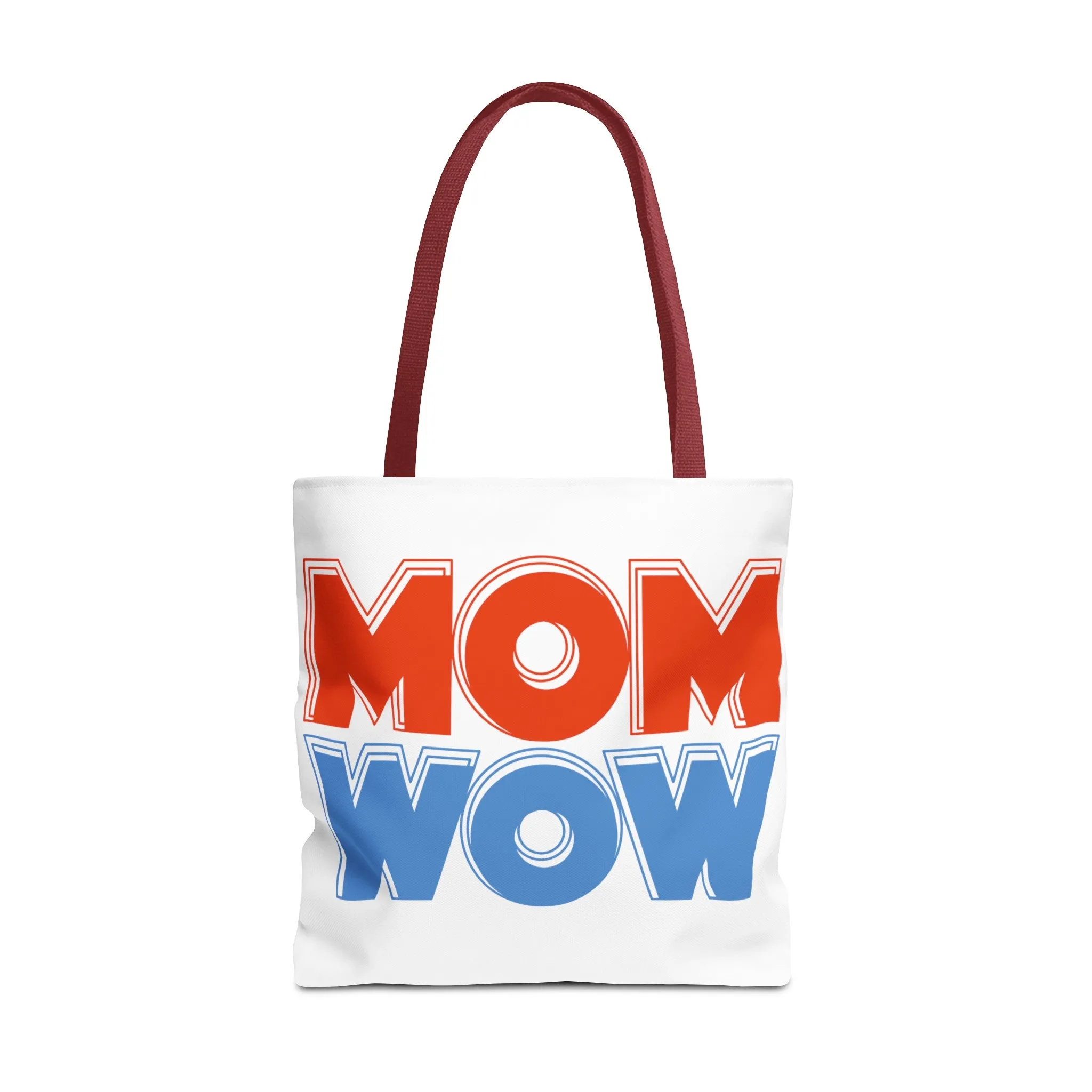 Mom Wow White Tote Bag (AOP)