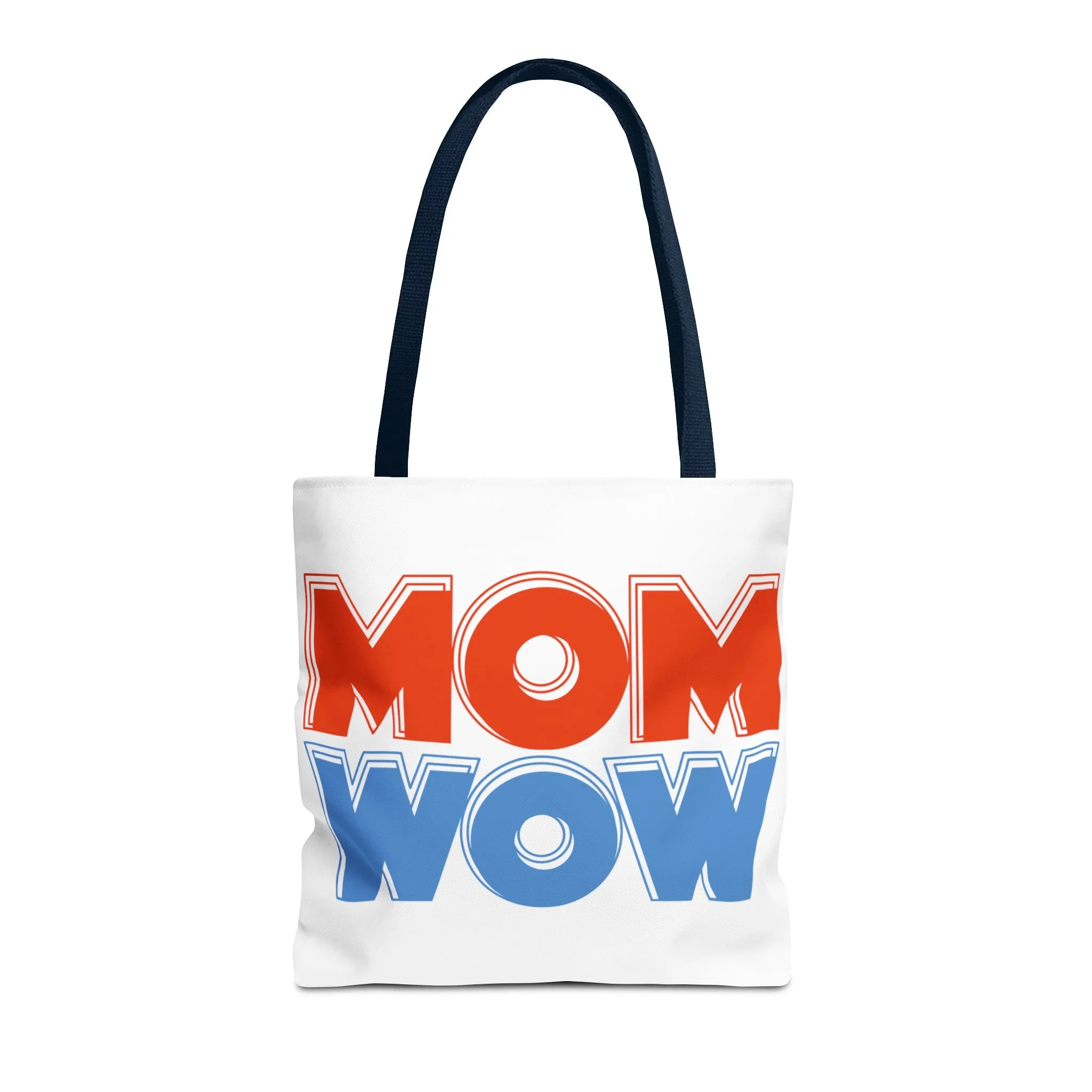 Mom Wow White Tote Bag (AOP)