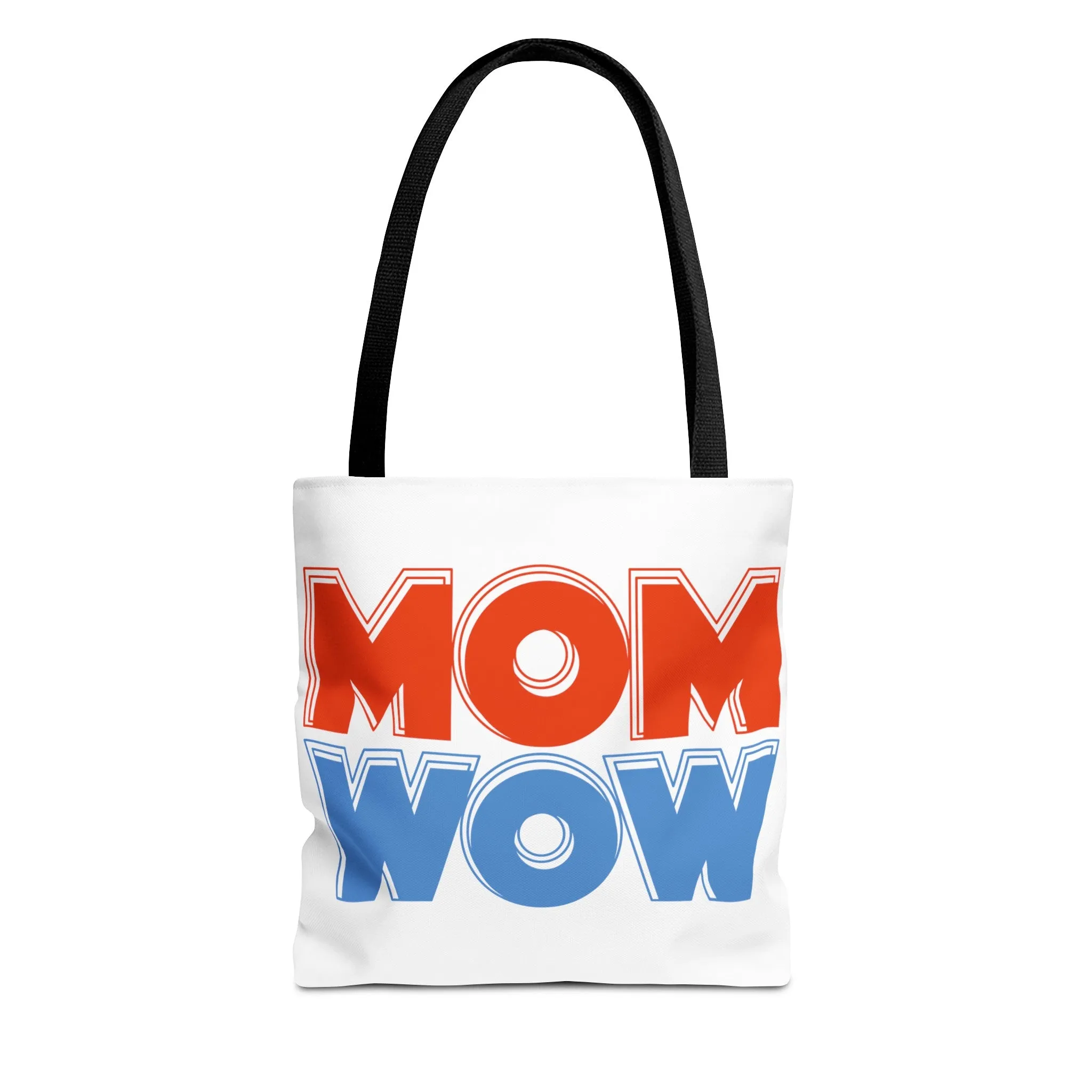 Mom Wow White Tote Bag (AOP)