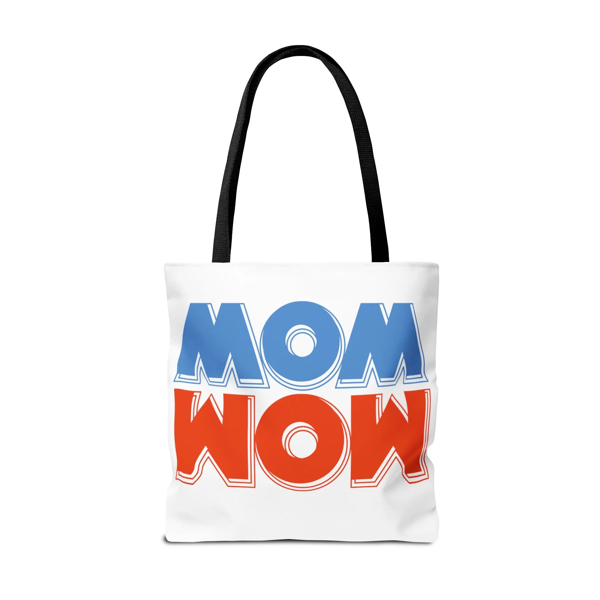 Mom Wow White Tote Bag (AOP)