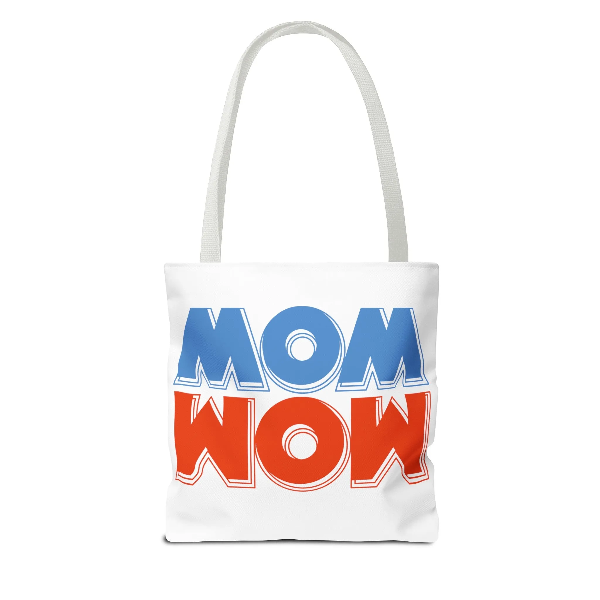 Mom Wow White Tote Bag (AOP)