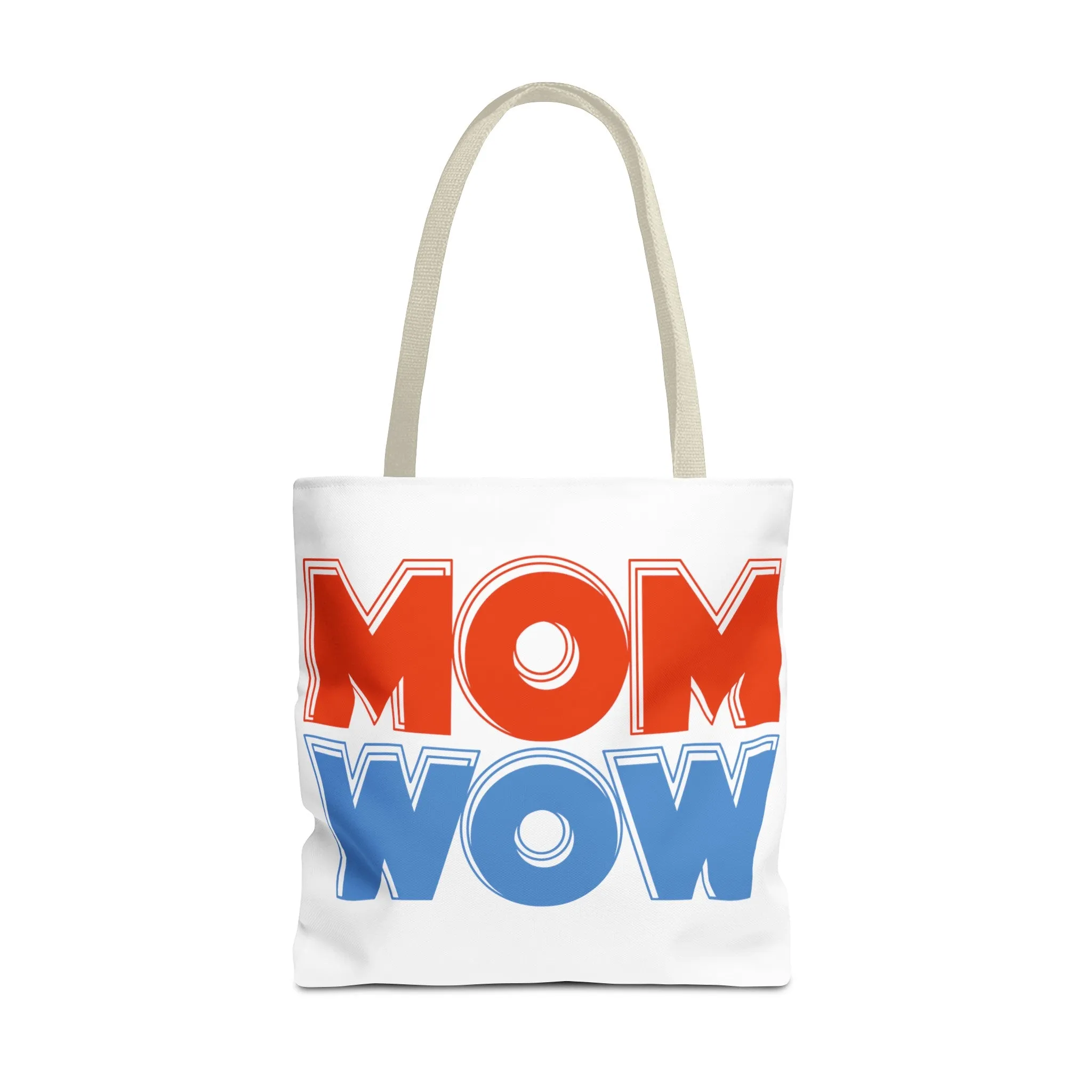 Mom Wow White Tote Bag (AOP)