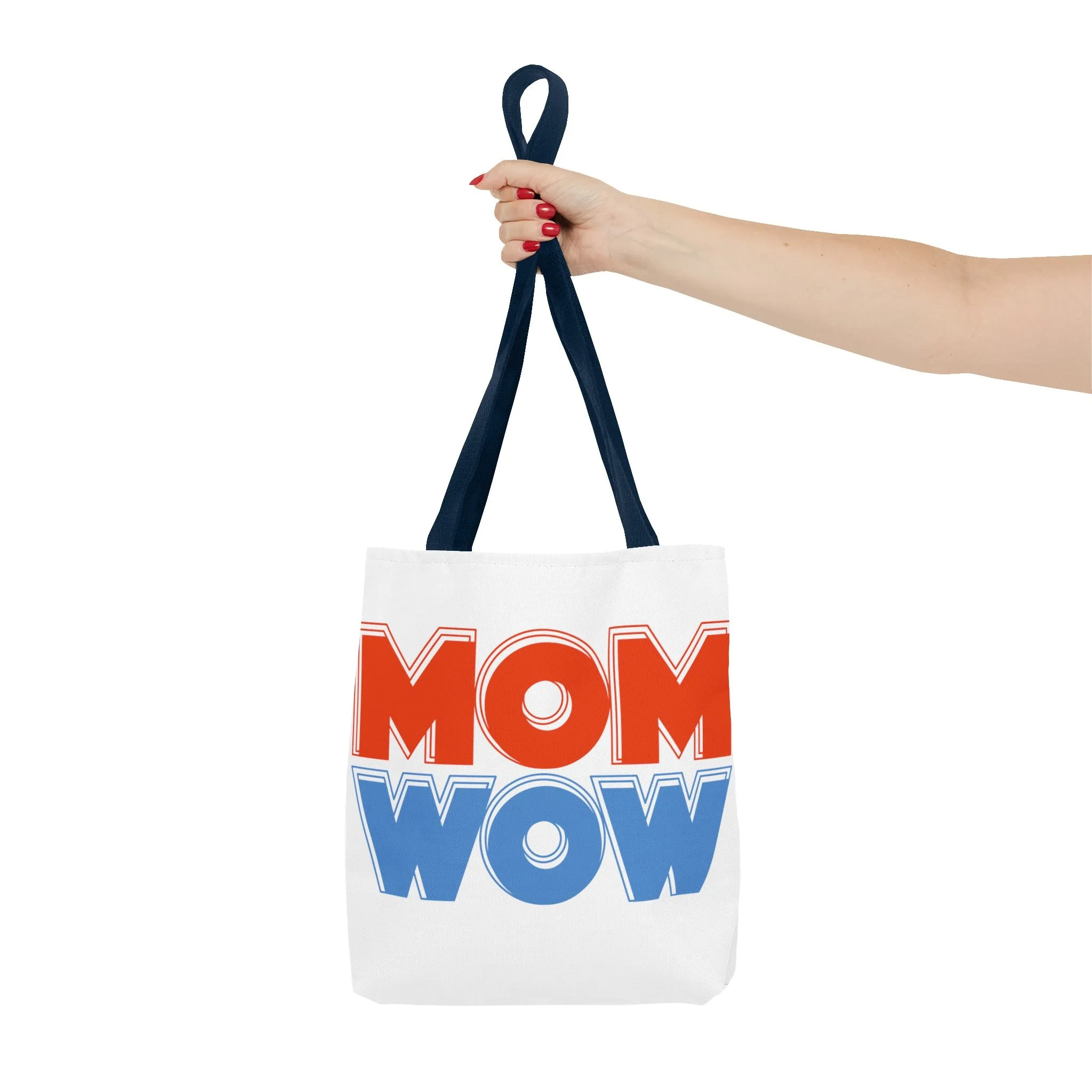 Mom Wow White Tote Bag (AOP)