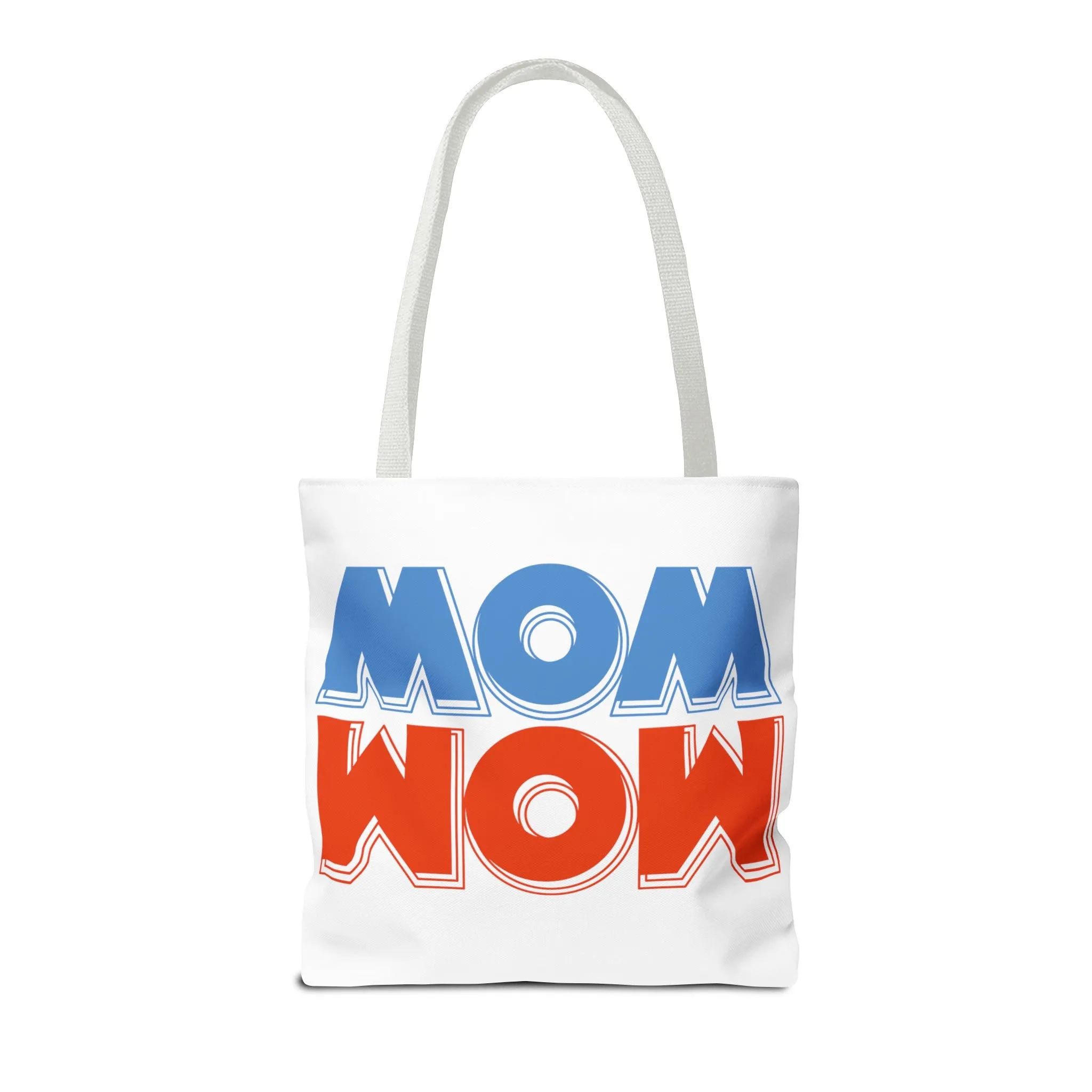Mom Wow White Tote Bag (AOP)