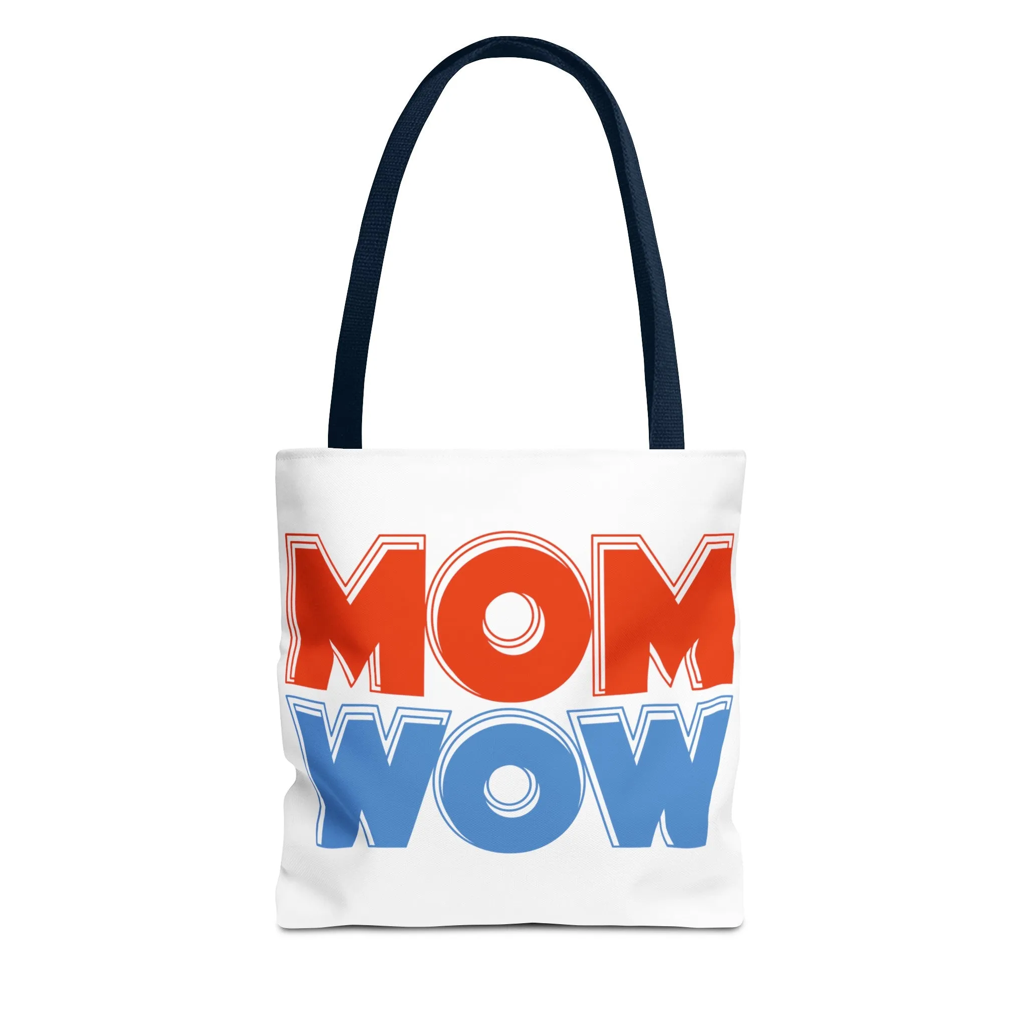 Mom Wow White Tote Bag (AOP)