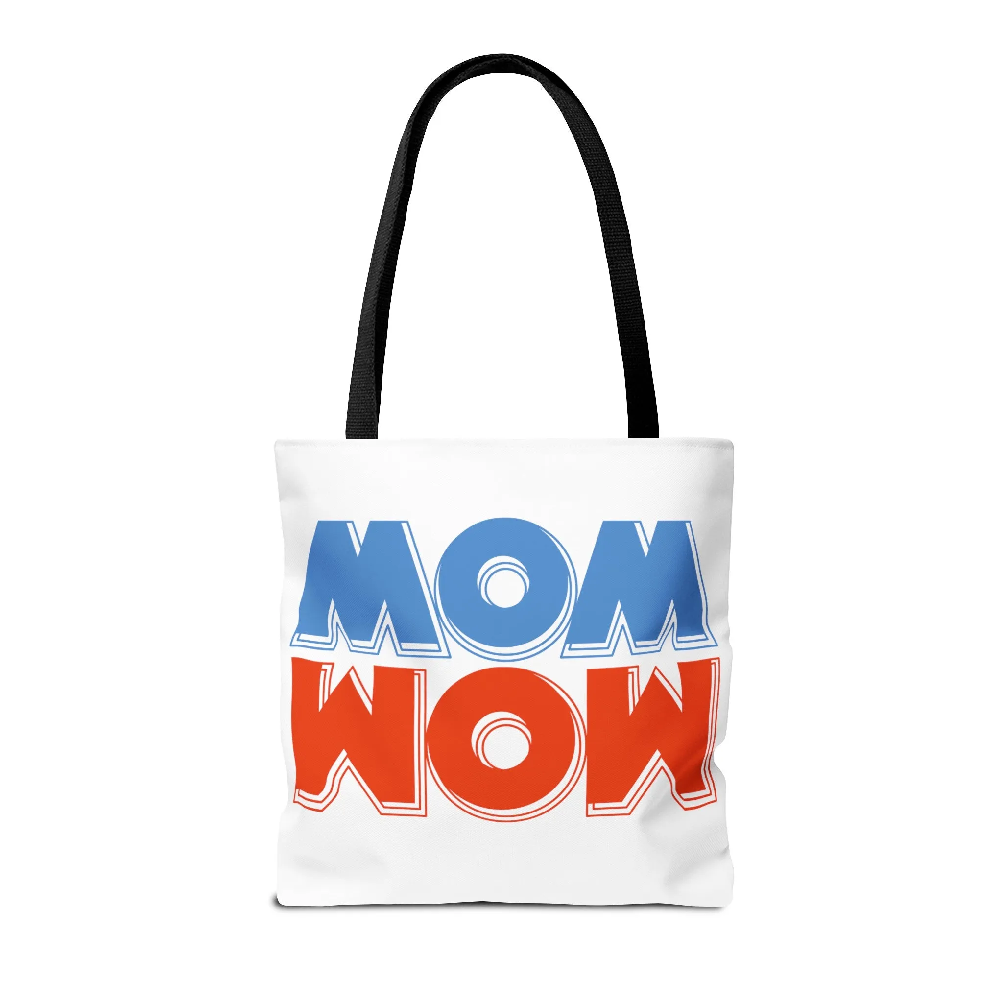 Mom Wow White Tote Bag (AOP)
